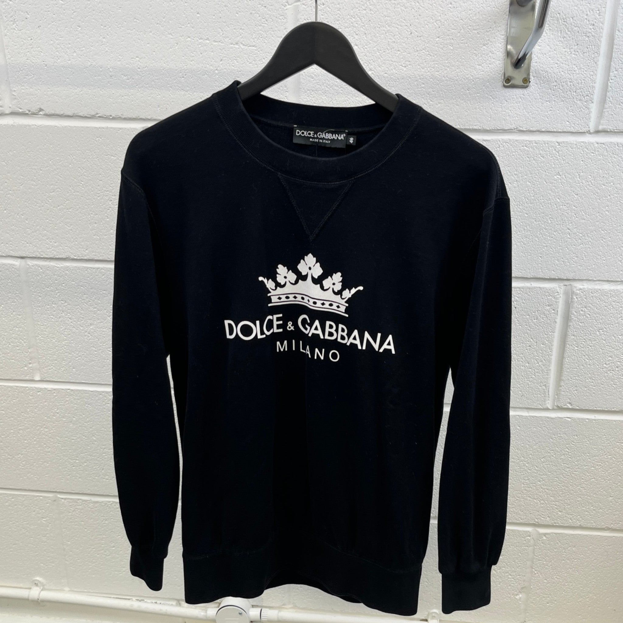 Men's Logo Print Sweatshirt Black Size IT 46 / UK S