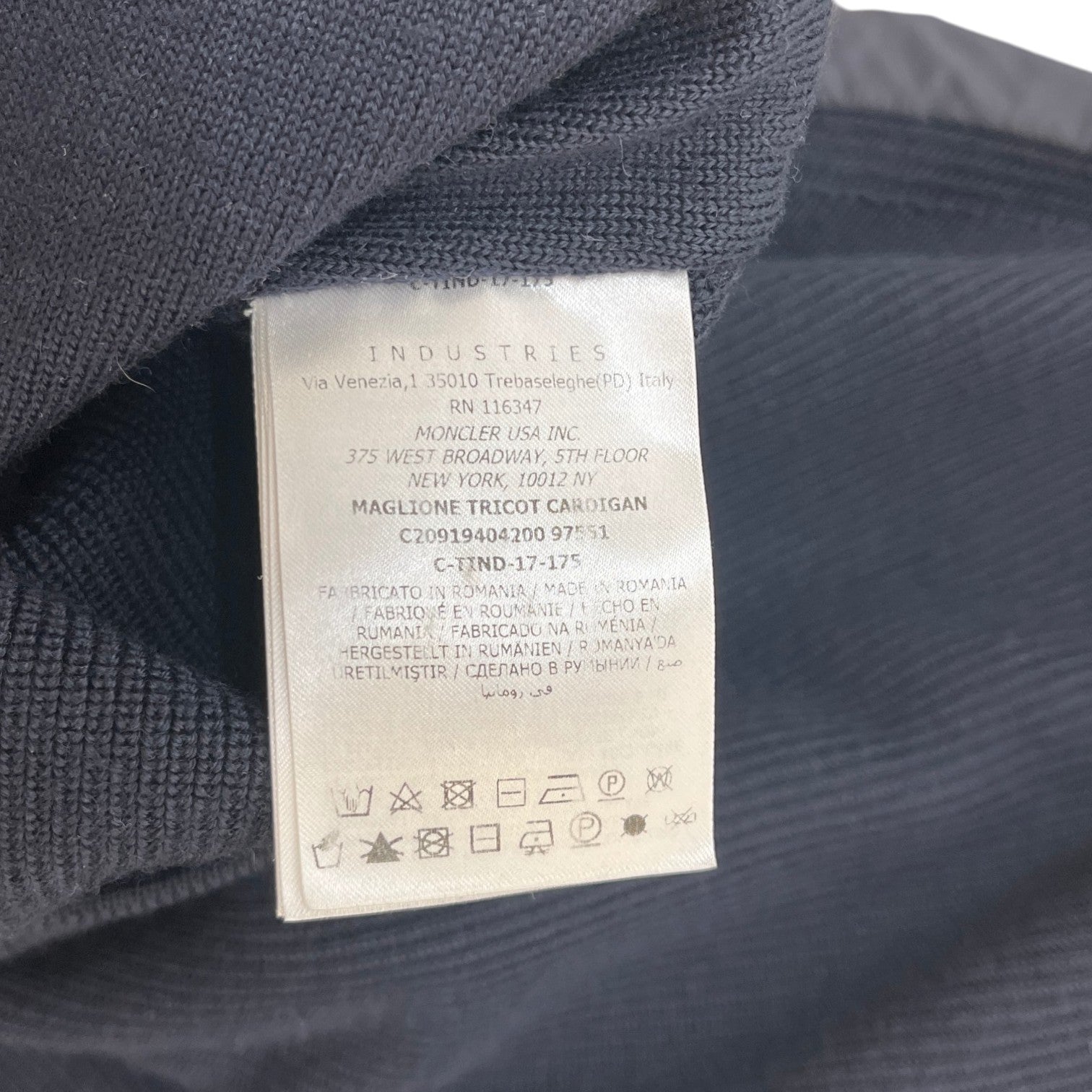 Men's Maglione Tricot Cardigan Jacket Black Size S