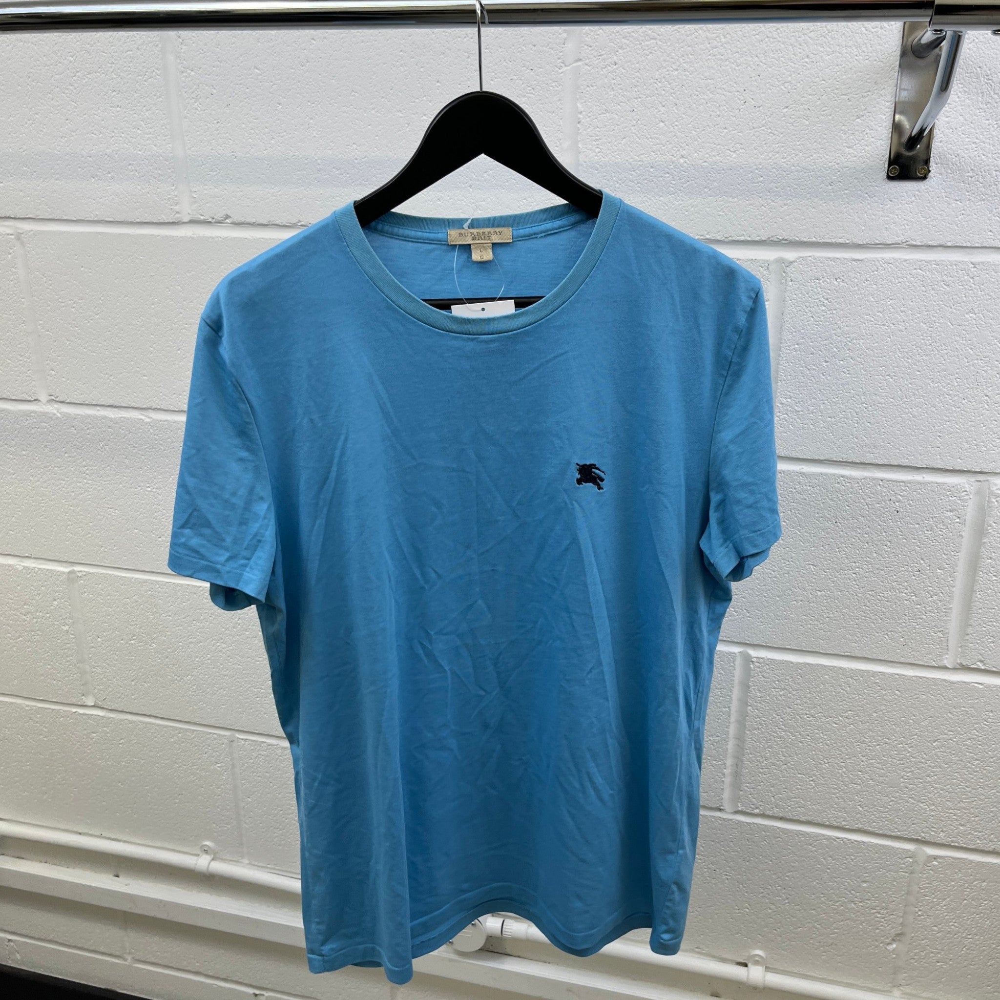 Men's Embroidered Logo T-Shirt Blue Size L