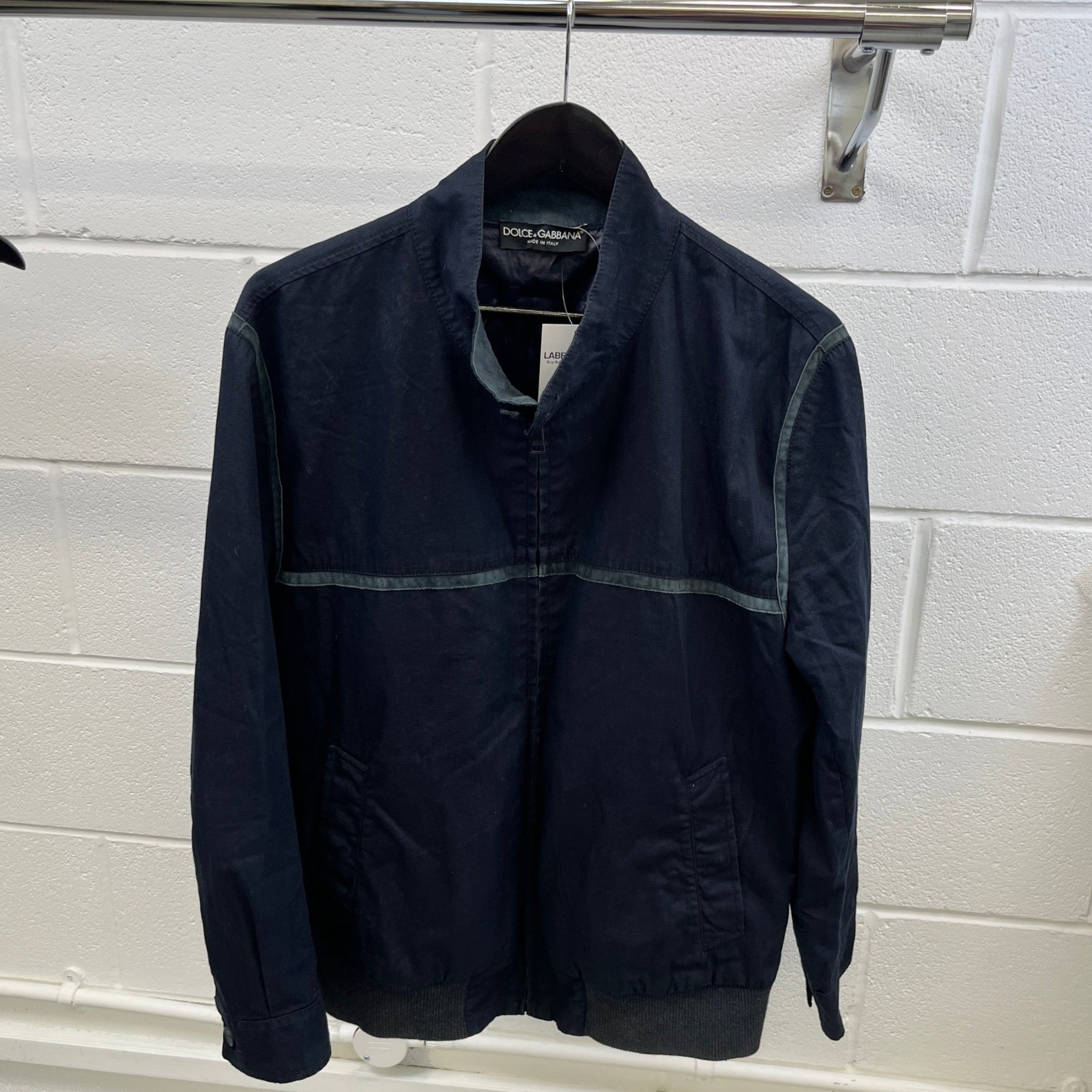 Men's Plaque Logo Jacket Navy Size IT 56 / XXXL