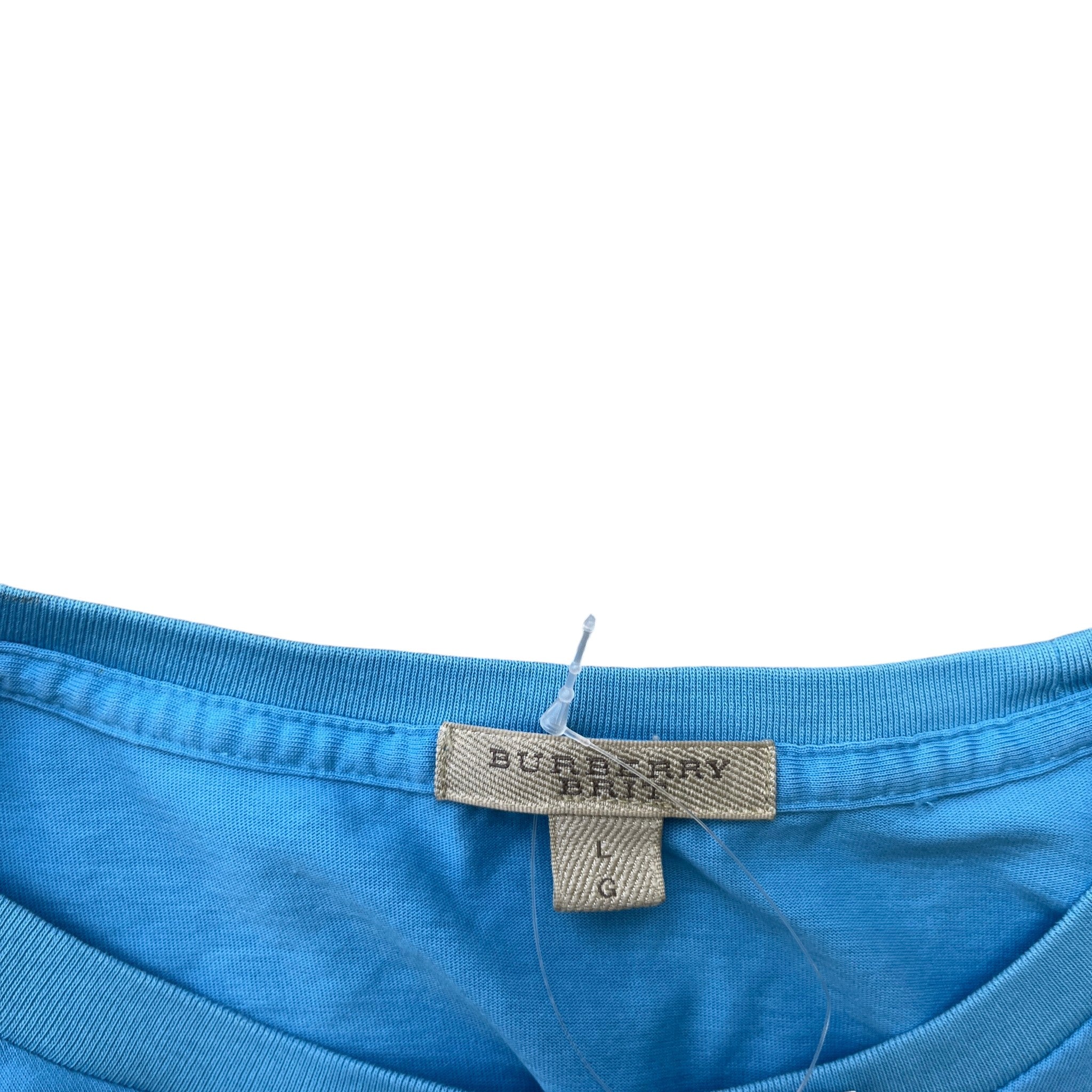 Men's Embroidered Logo T-Shirt Blue Size L