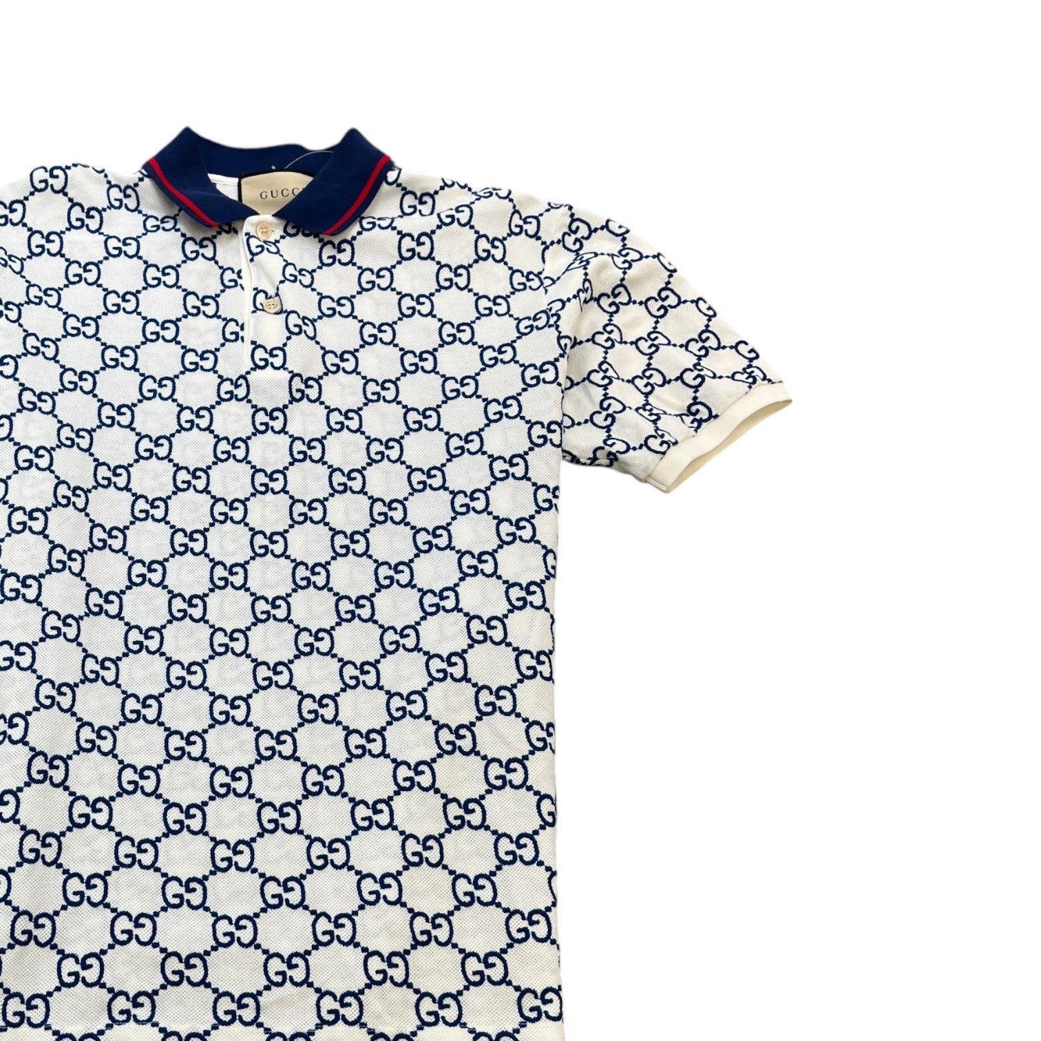 Men's Gg Supreme Web Polo Shirt White Size L