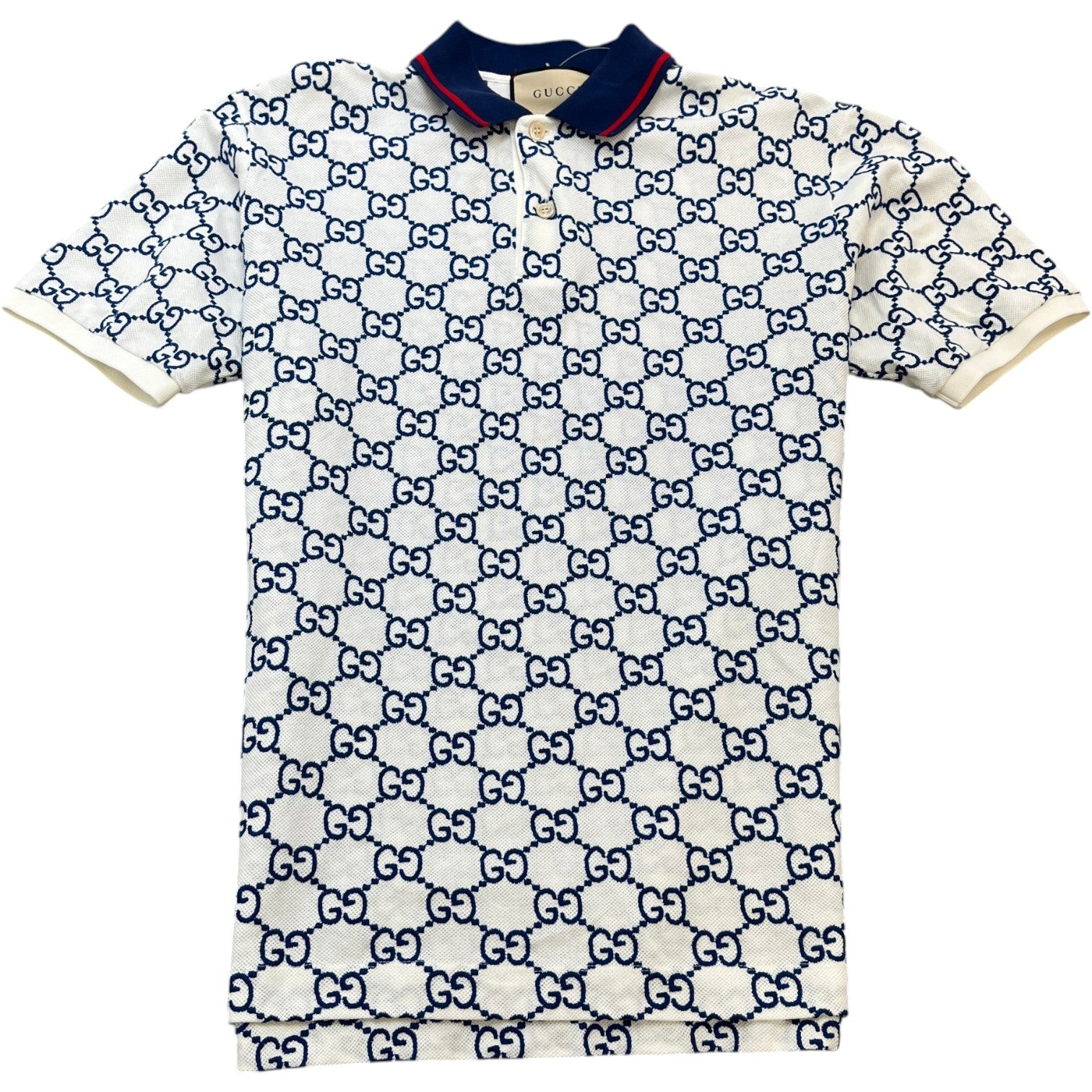 Men's Gg Supreme Web Polo Shirt White Size L