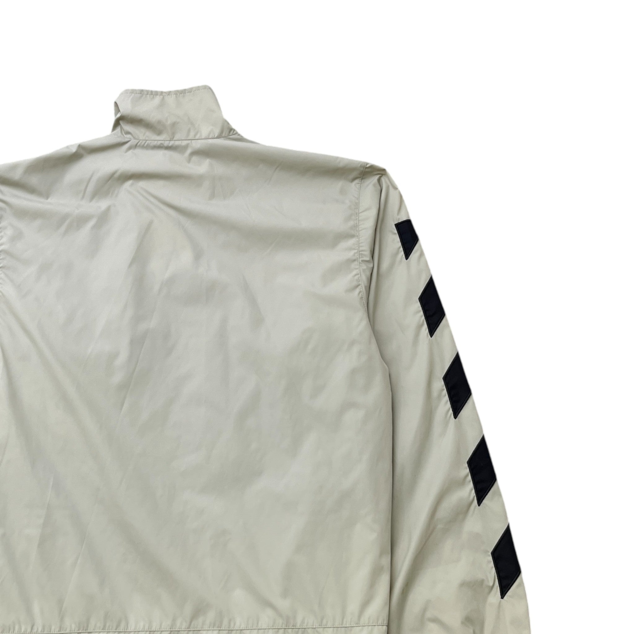 Men's Diagonal Stripe Nylon Windbreaker Beige Size S