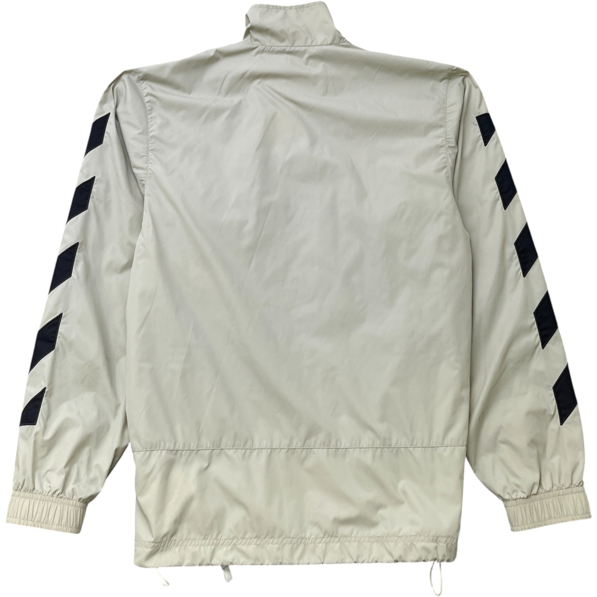 Men's Diagonal Stripe Nylon Windbreaker Beige Size S