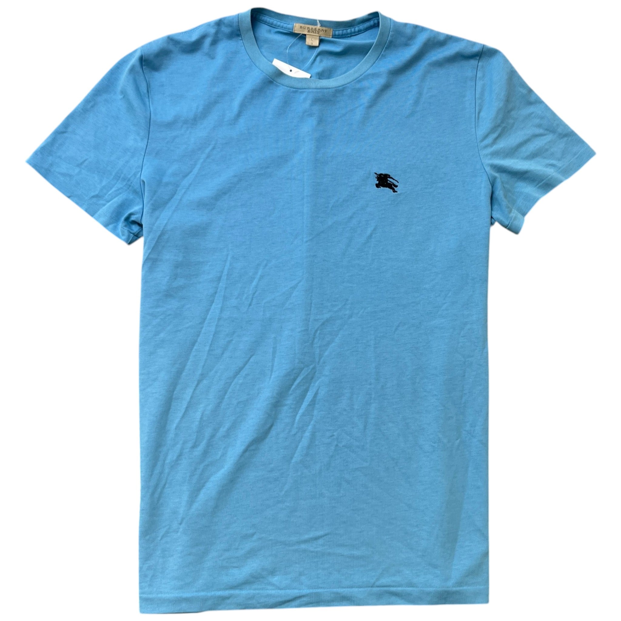 Men's Embroidered Logo T-Shirt Blue Size L