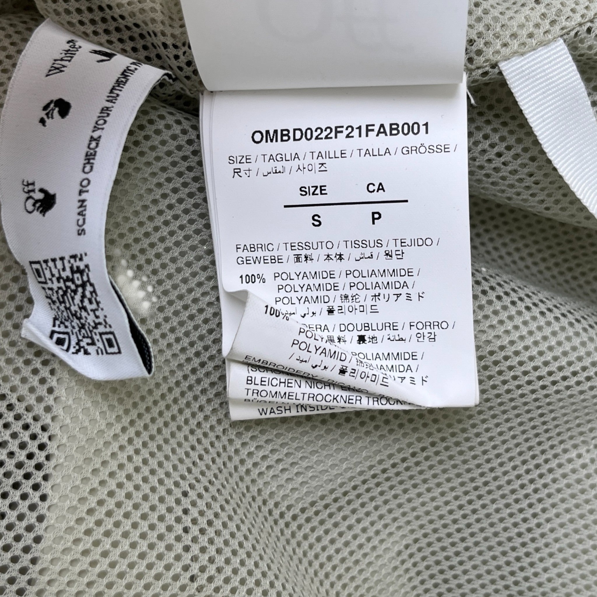 Men's Diagonal Stripe Nylon Windbreaker Beige Size S