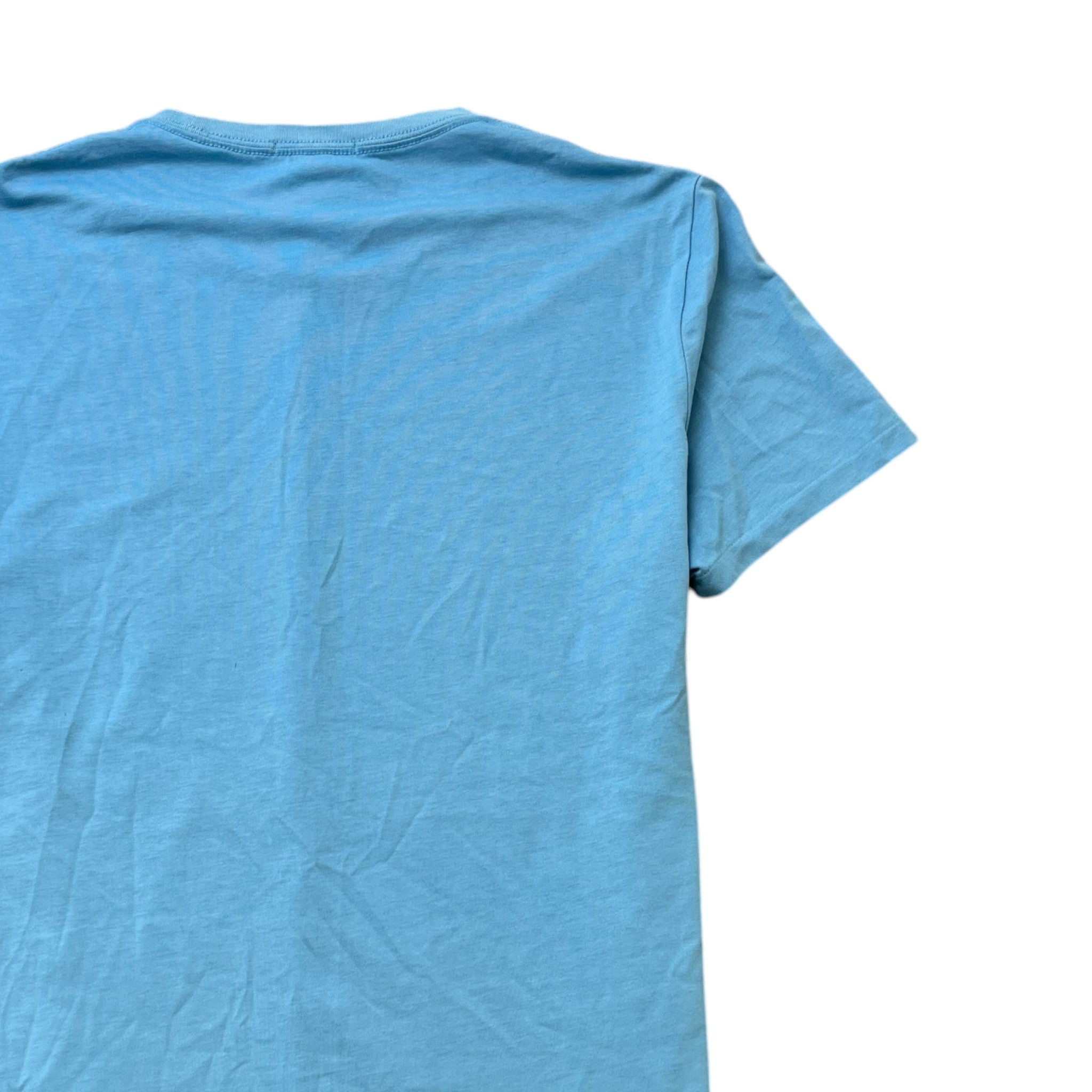 Men's Embroidered Logo T-Shirt Blue Size L