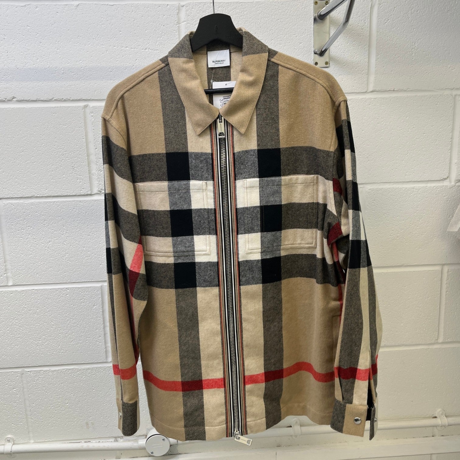 Men's Nova Check OverShirt Beige Size S