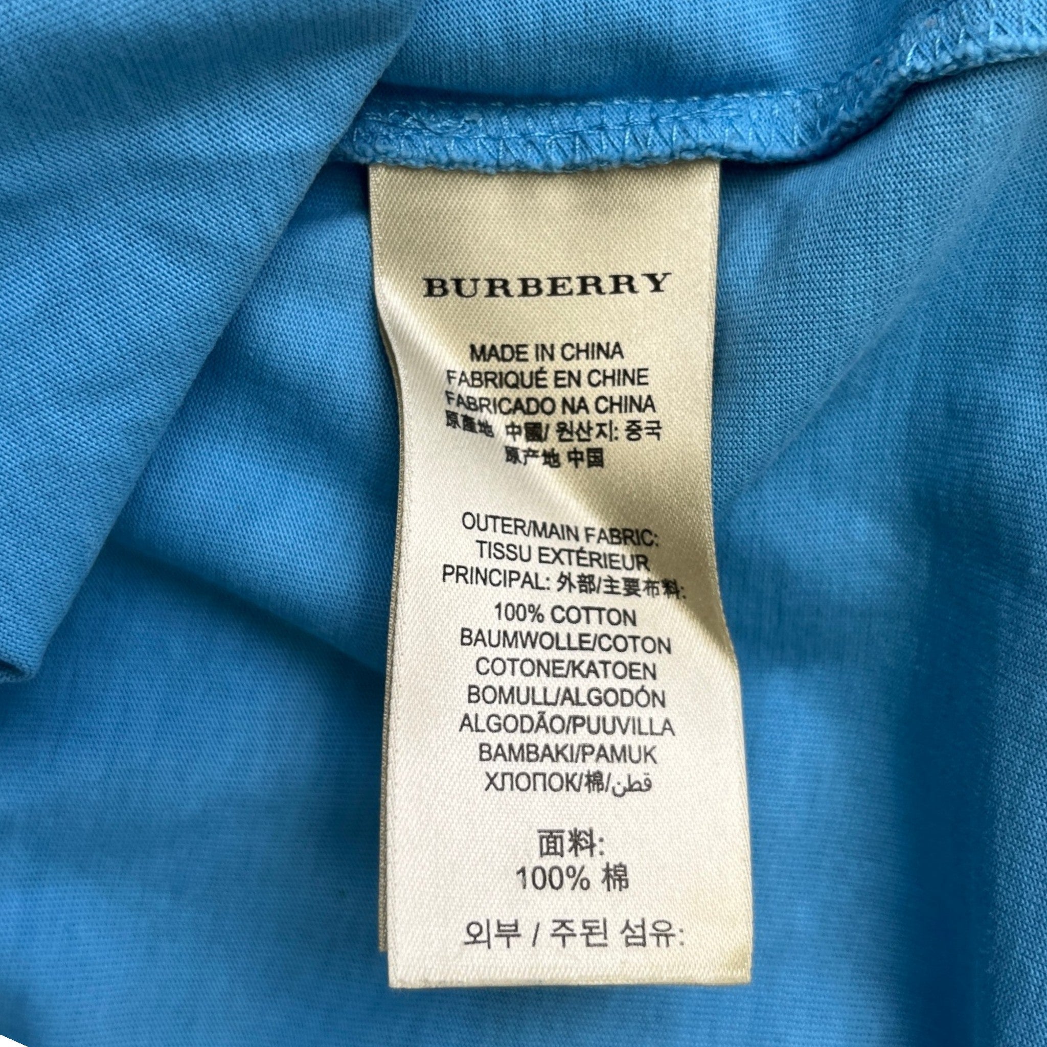Men's Embroidered Logo T-Shirt Blue Size L