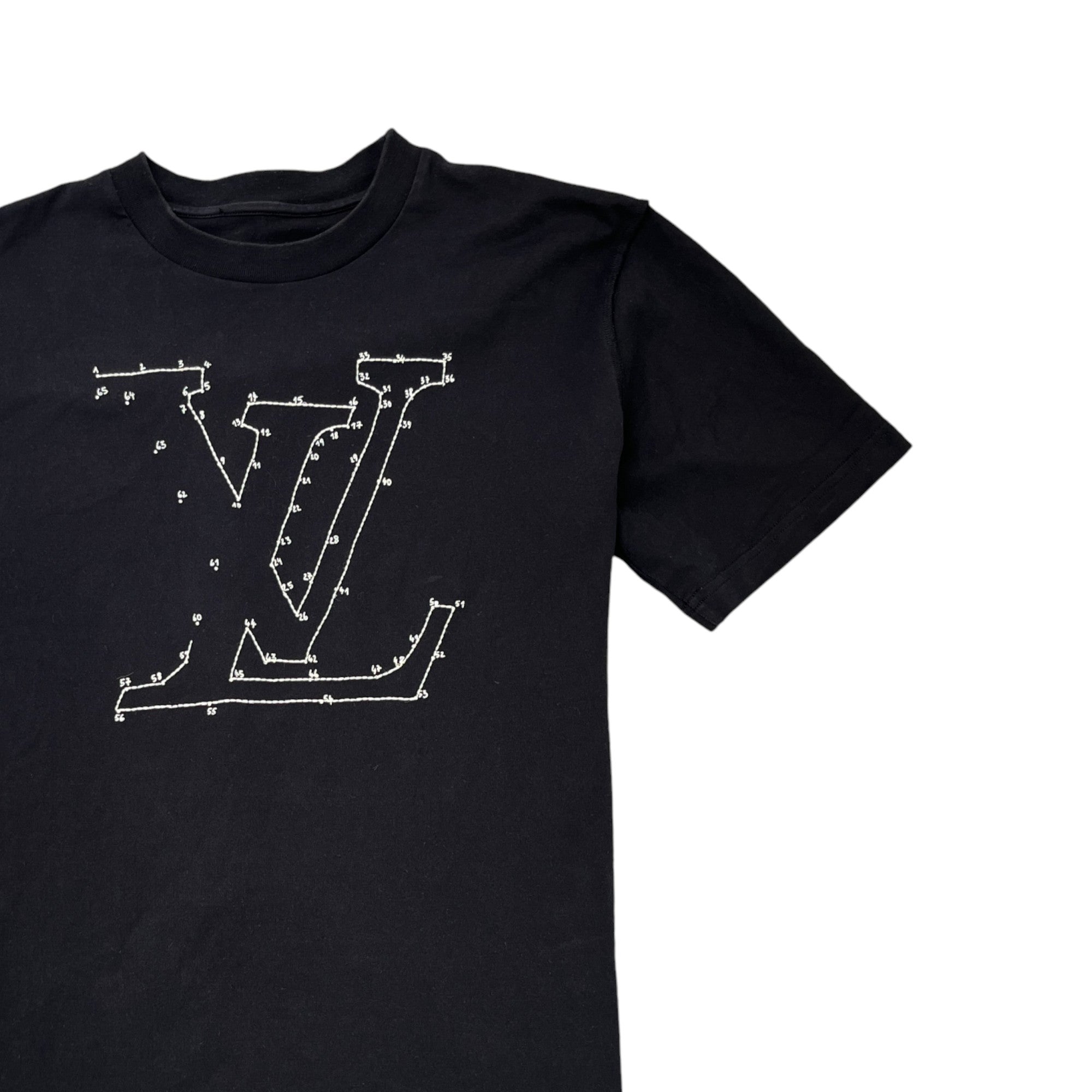 Men's Lv Stitch T-Shirt Black Size L