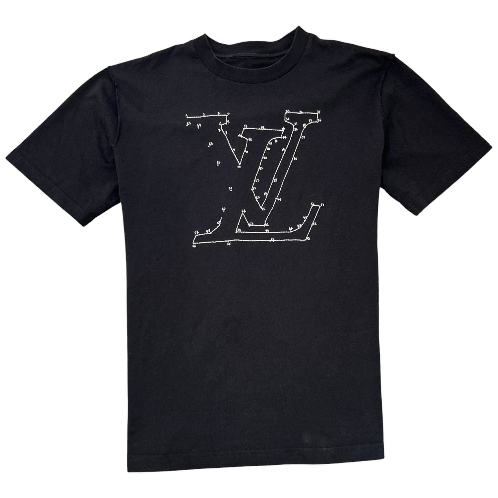 Men's Lv Stitch T-Shirt Black Size L
