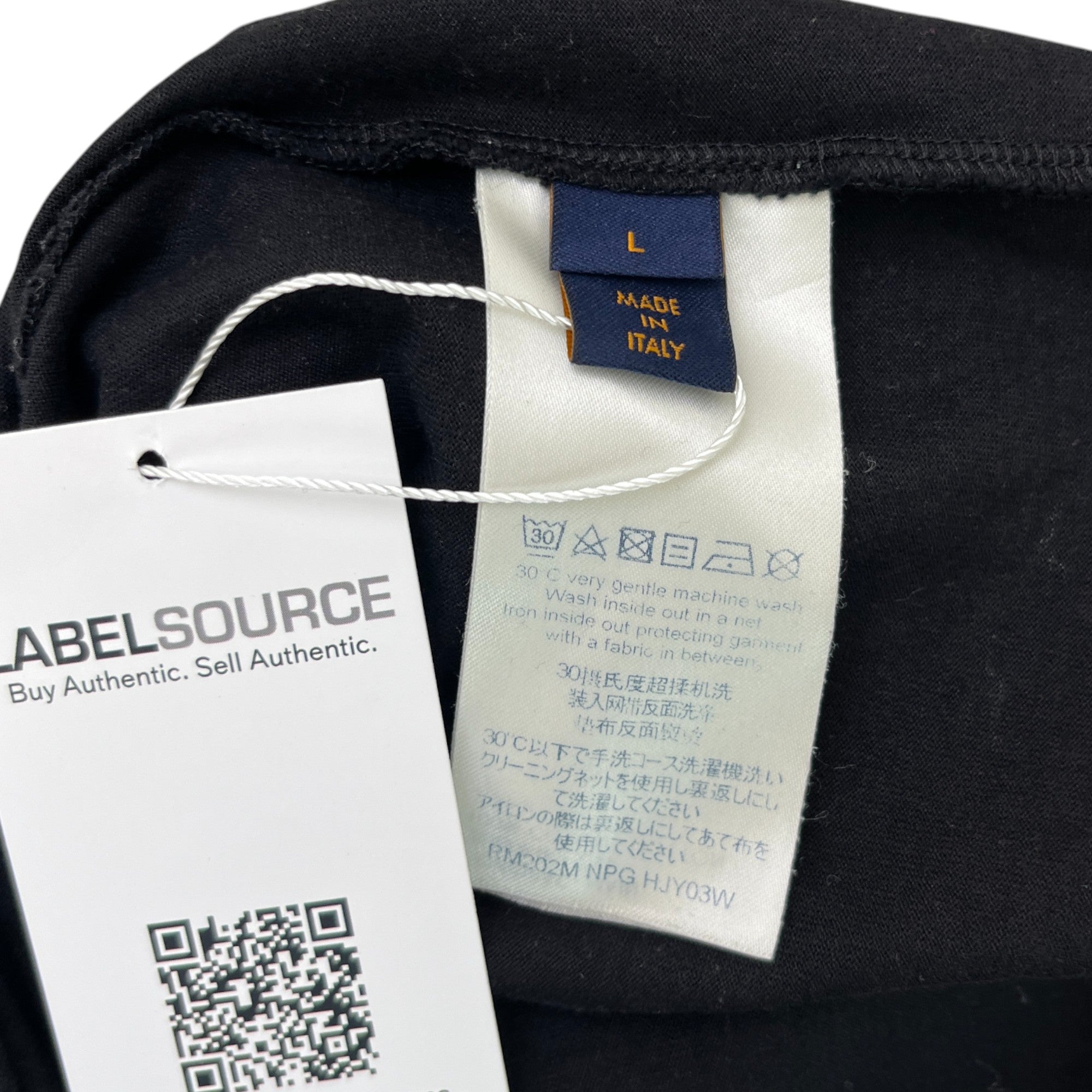 Men's Lv Stitch T-Shirt Black Size L