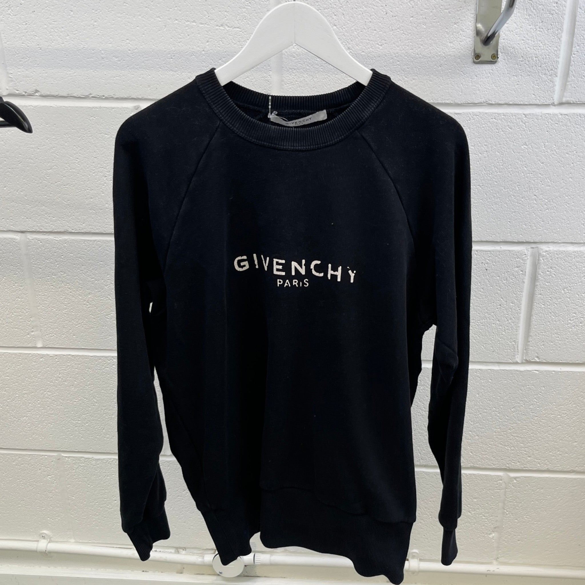 Men's Logo Print Sweatshirt Black Size S