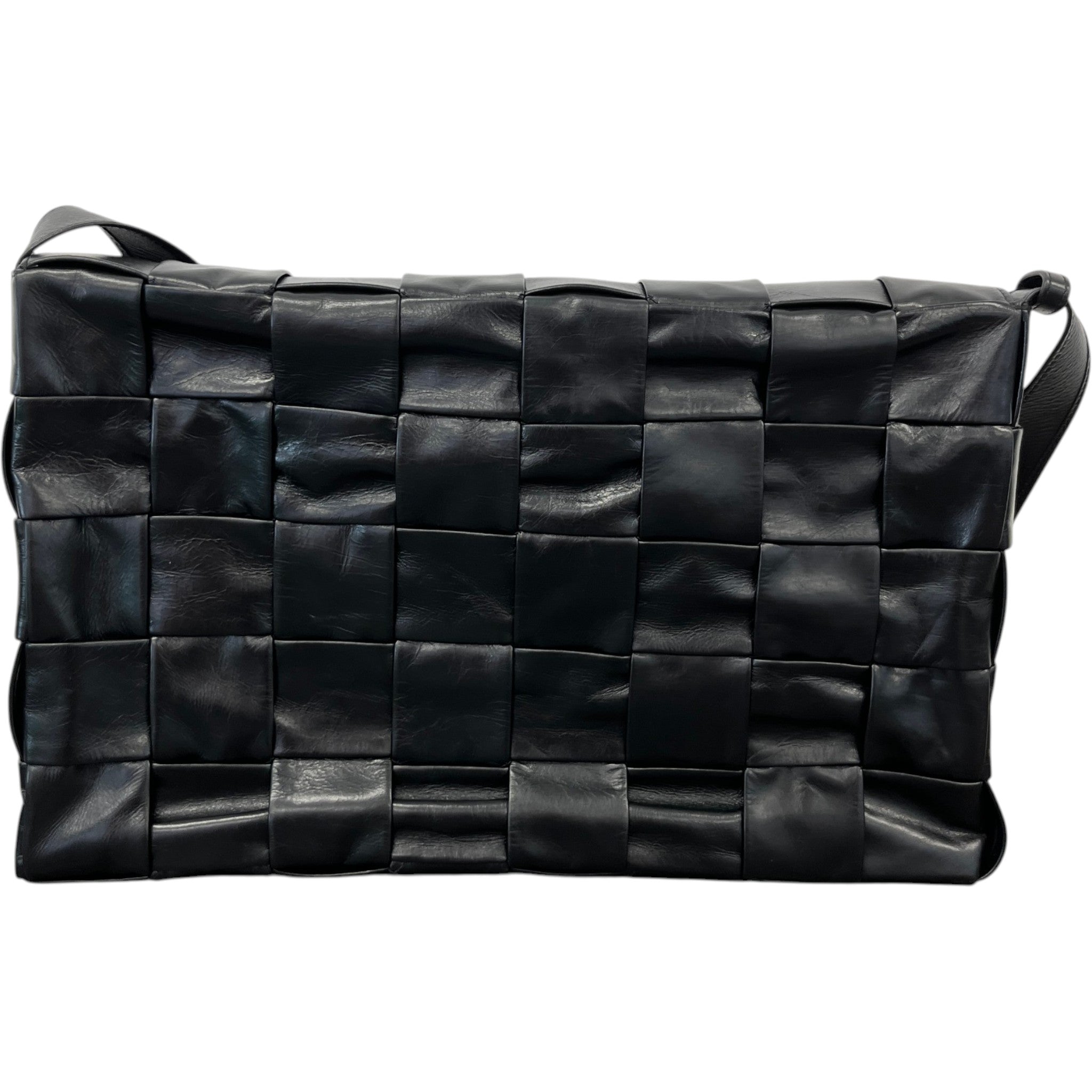 Men's Paper Cassette Intrecciato Maxi Bag Black