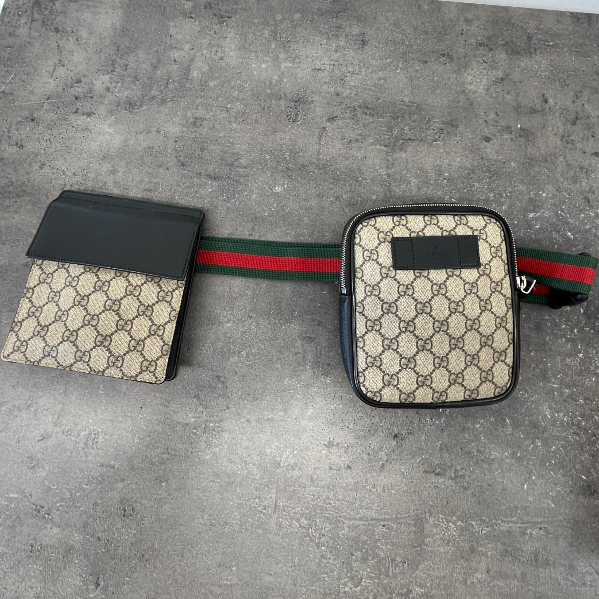 Men's Gg Supreme Web Belt Bag Beige