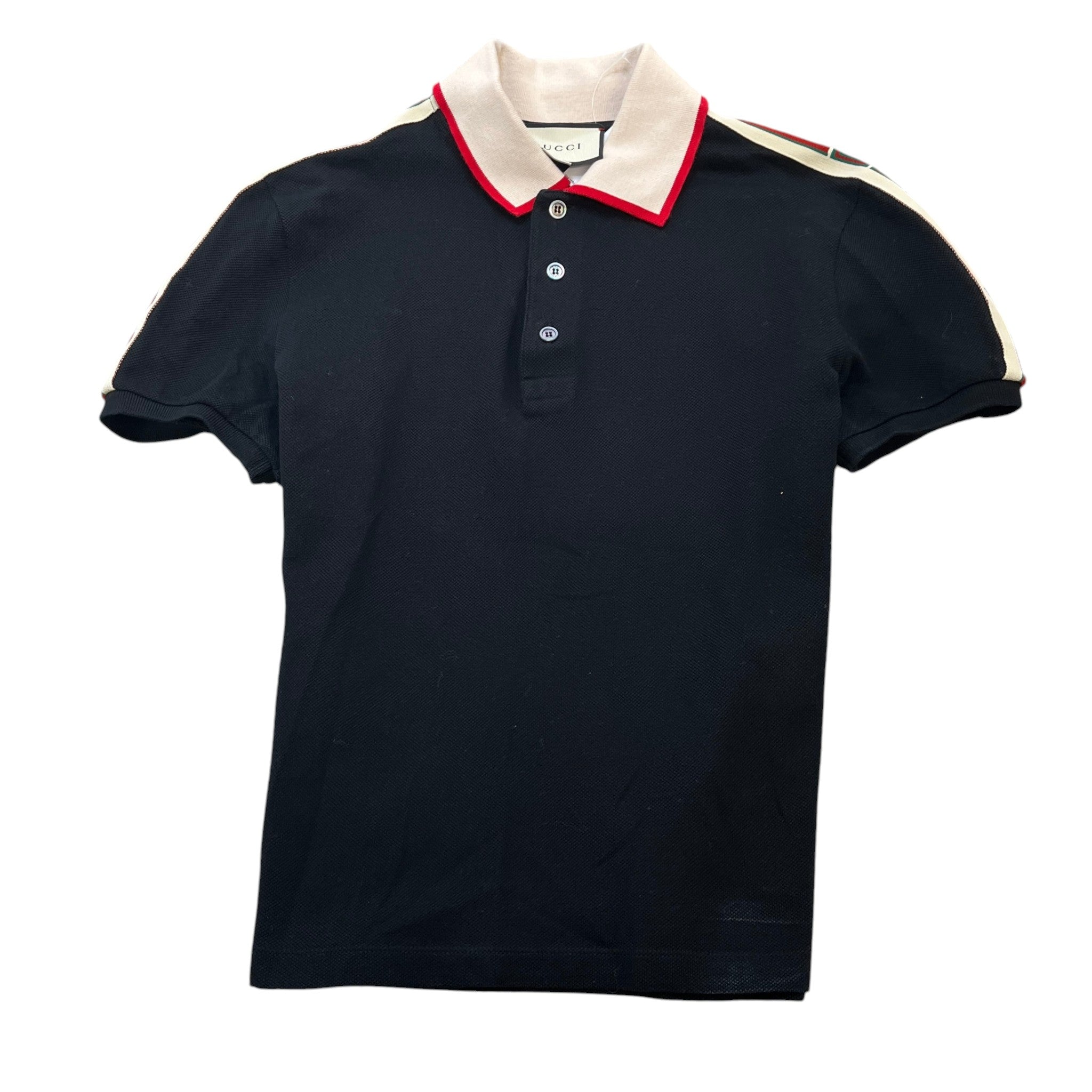 Men's Tape Logo Polo Shirt Black Size S