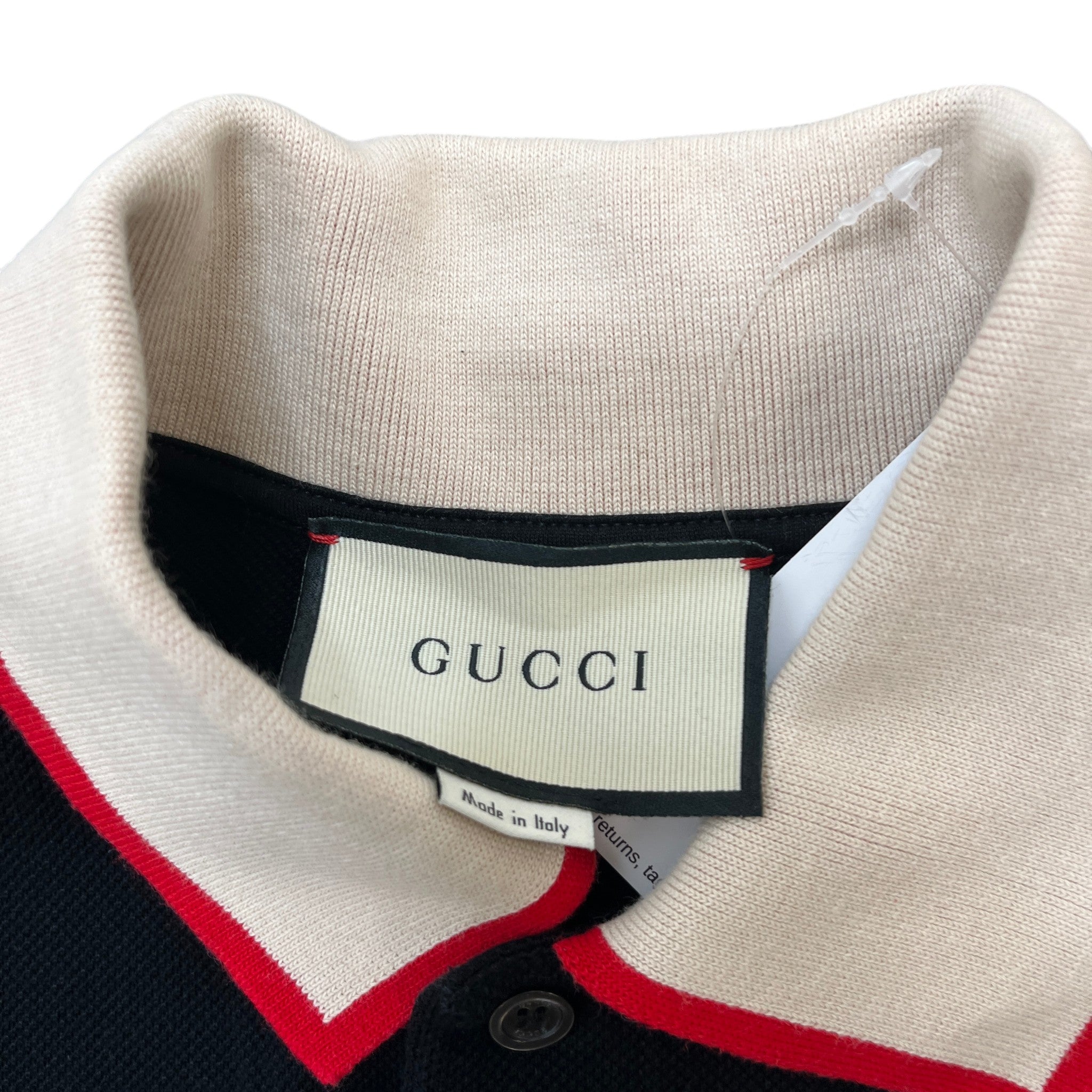 Men's Tape Logo Polo Shirt Black Size S