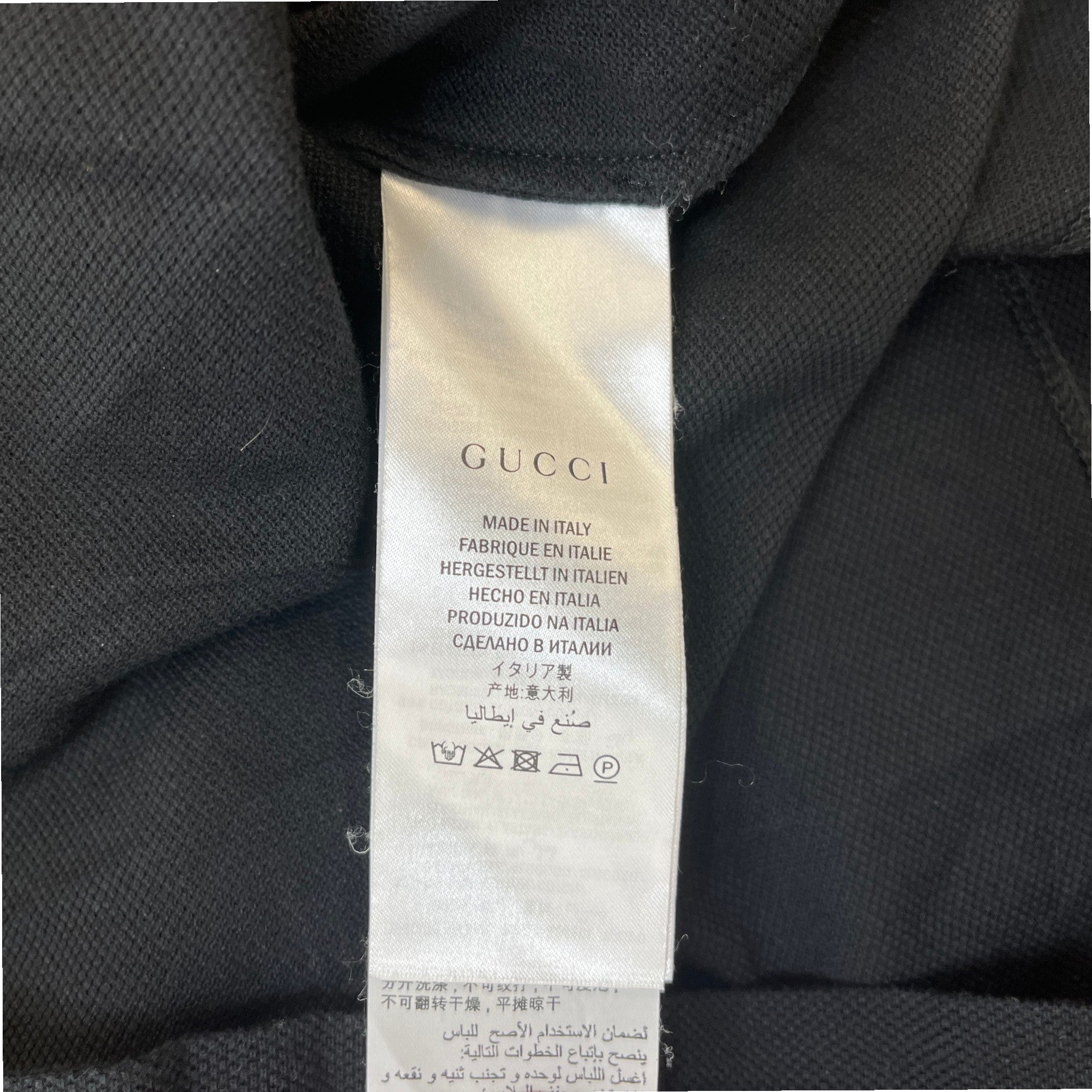 Men's Tape Logo Polo Shirt Black Size S
