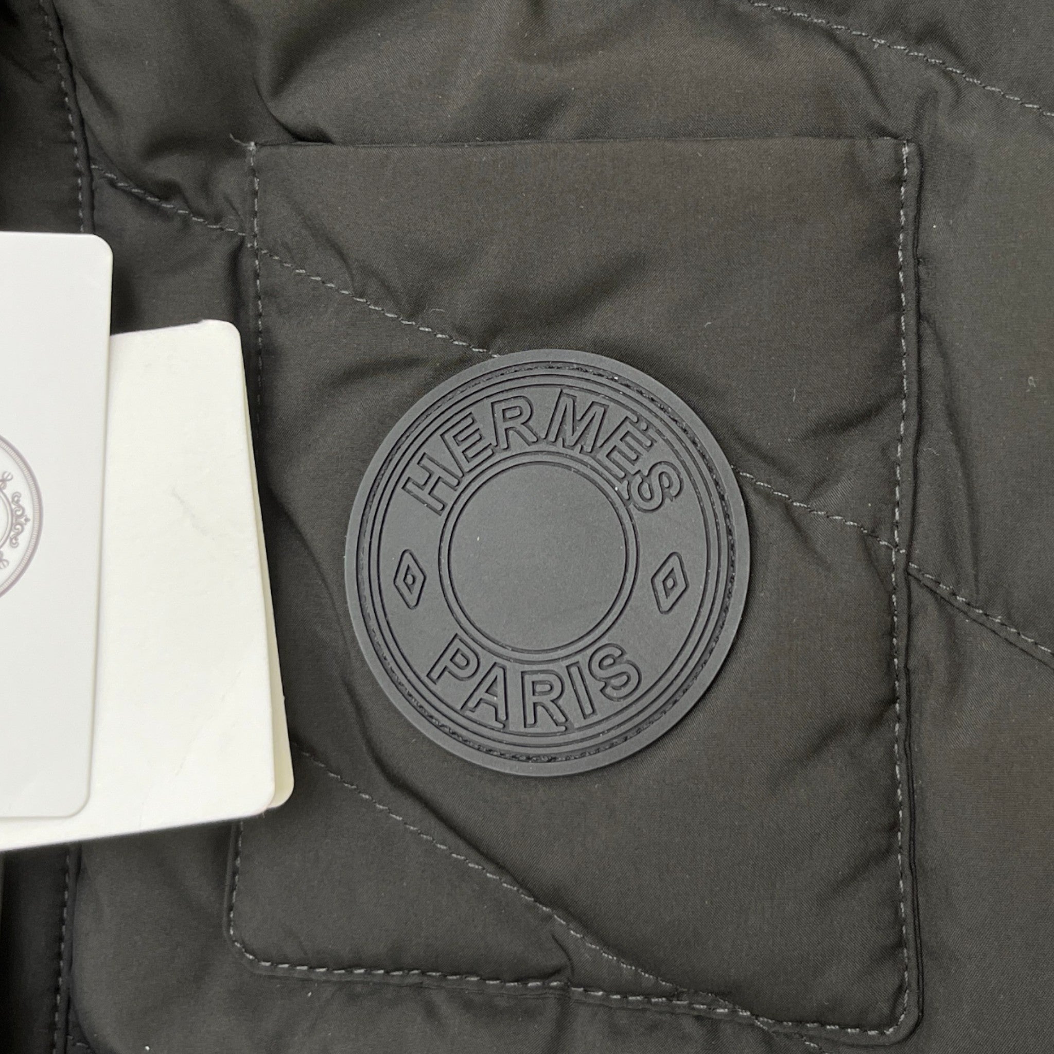 Women's Quilted Plaque Logo Jacket Black Size IT 38 / UK 6