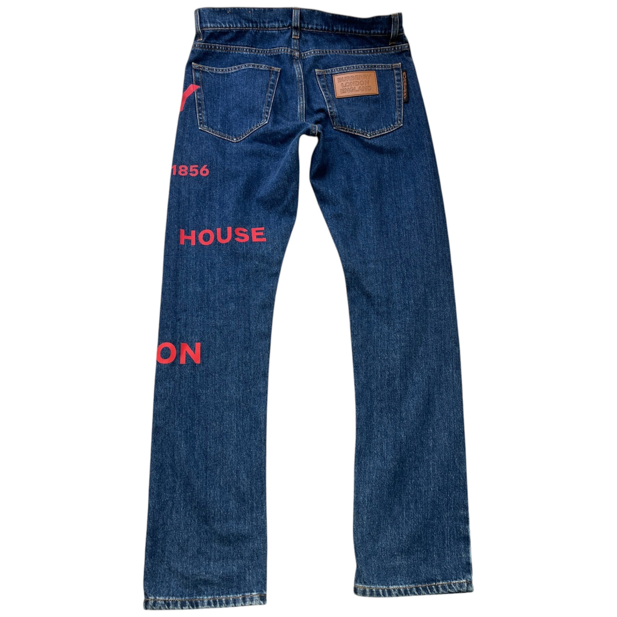 Men's Horseferry Print Jeans Blue Size Waist 32"