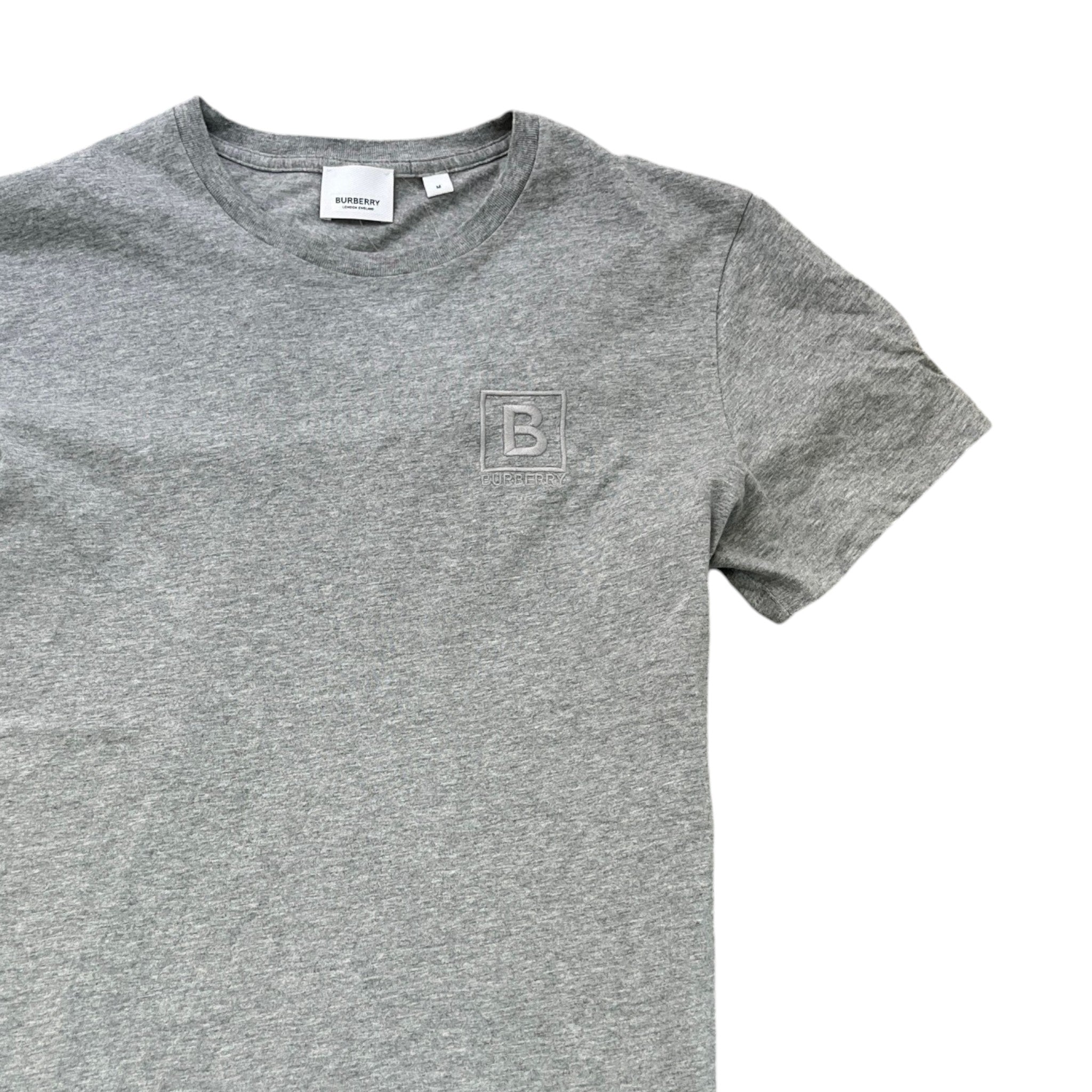 Men's Embroidered Logo T-Shirt Grey Size M