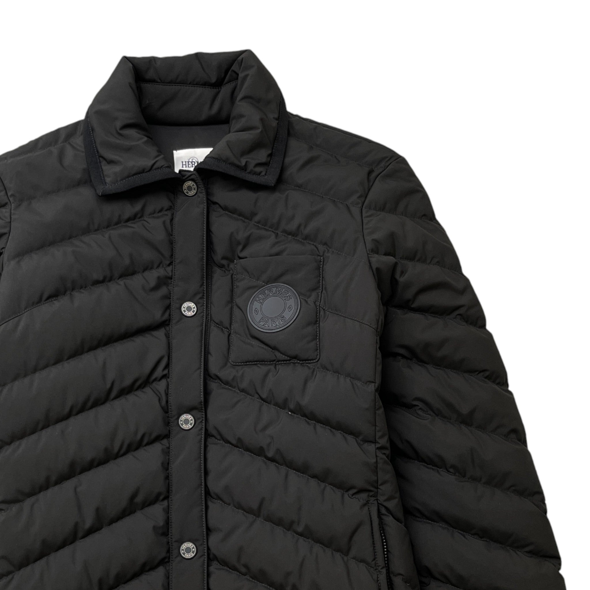 Women's Quilted Plaque Logo Jacket Black Size IT 38 / UK 6