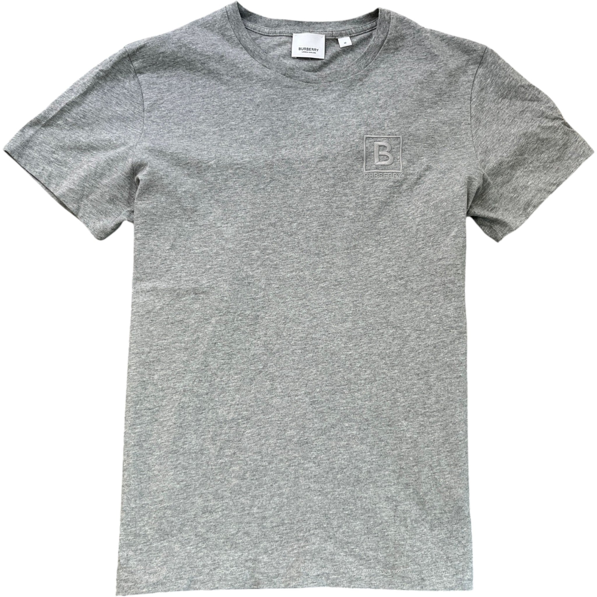 Men's Embroidered Logo T-Shirt Grey Size M