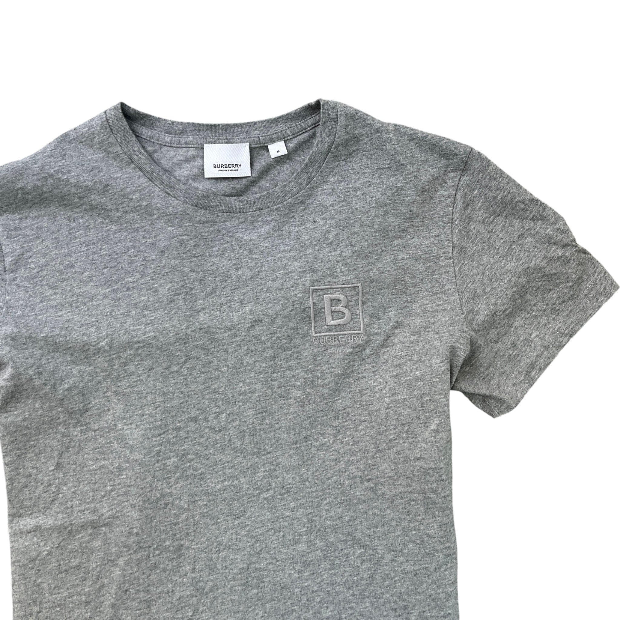 Men's Embroidered Logo T-Shirt Grey Size M