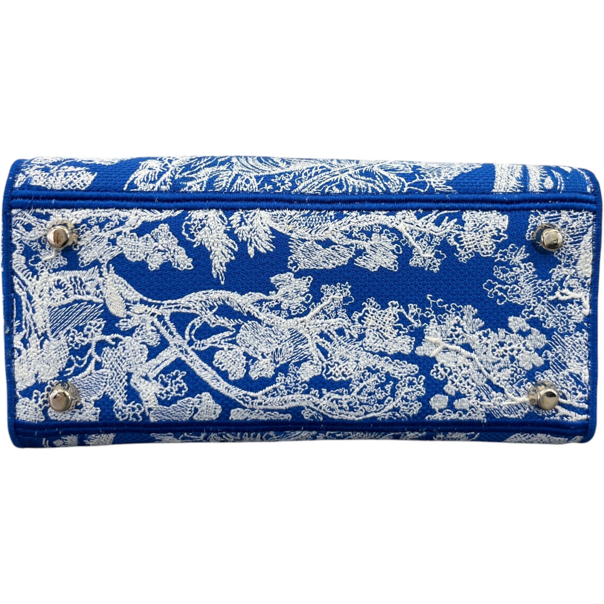 Women's Medium Dior Lady D-Lite Toile De Jouy Handbag Blue