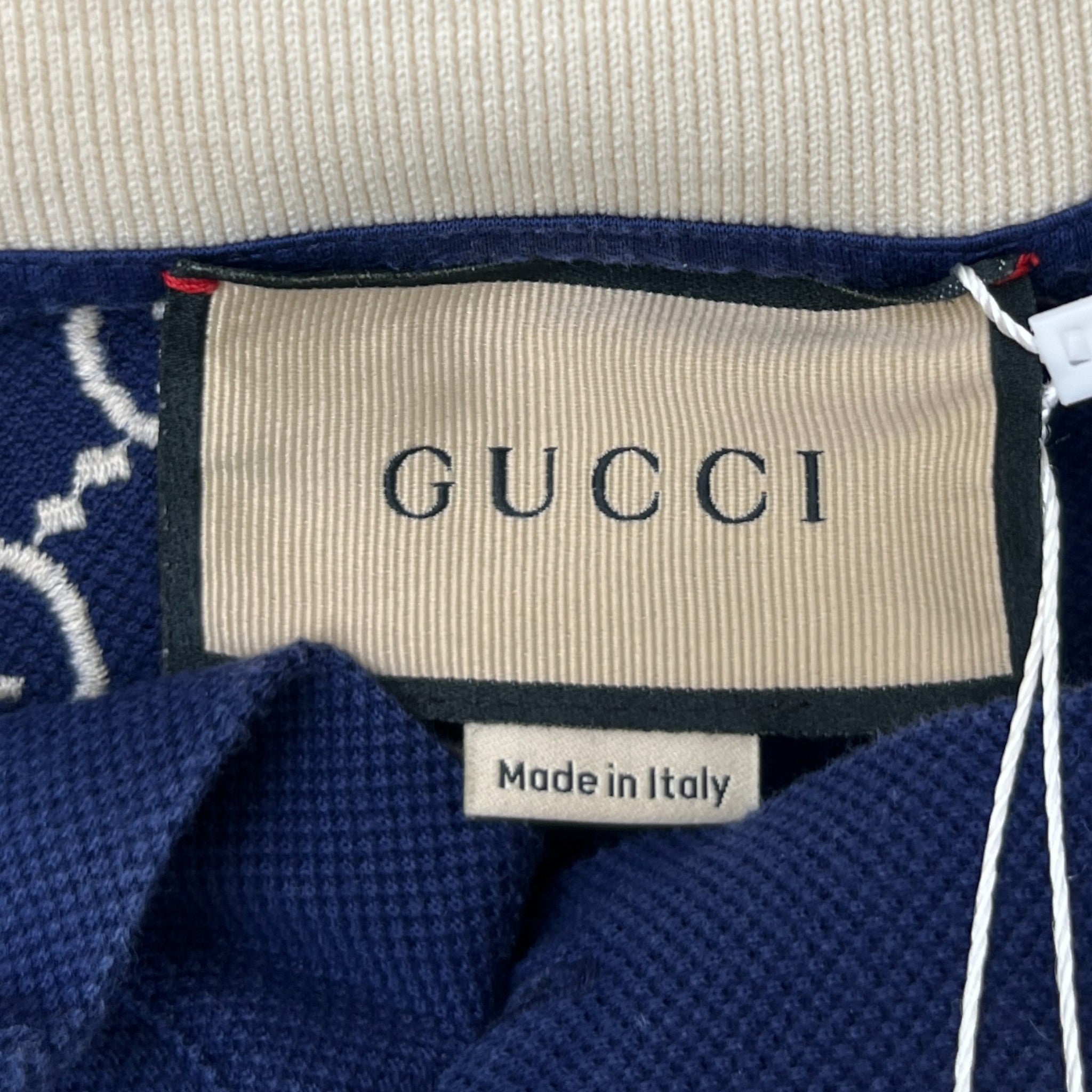 Men's Gg Monogram Polo Shirt Blue Size L