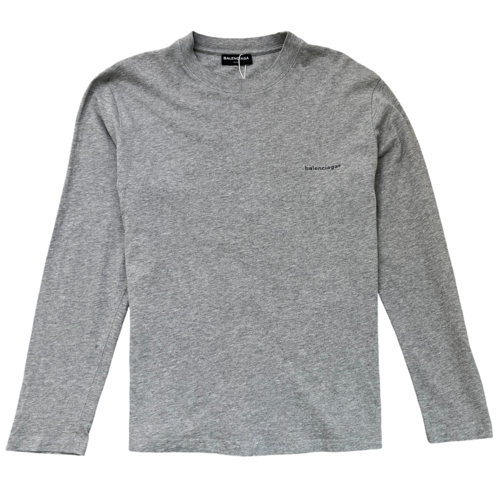 Men's Logo Print Long Sleeve T-Shirt Grey Size S