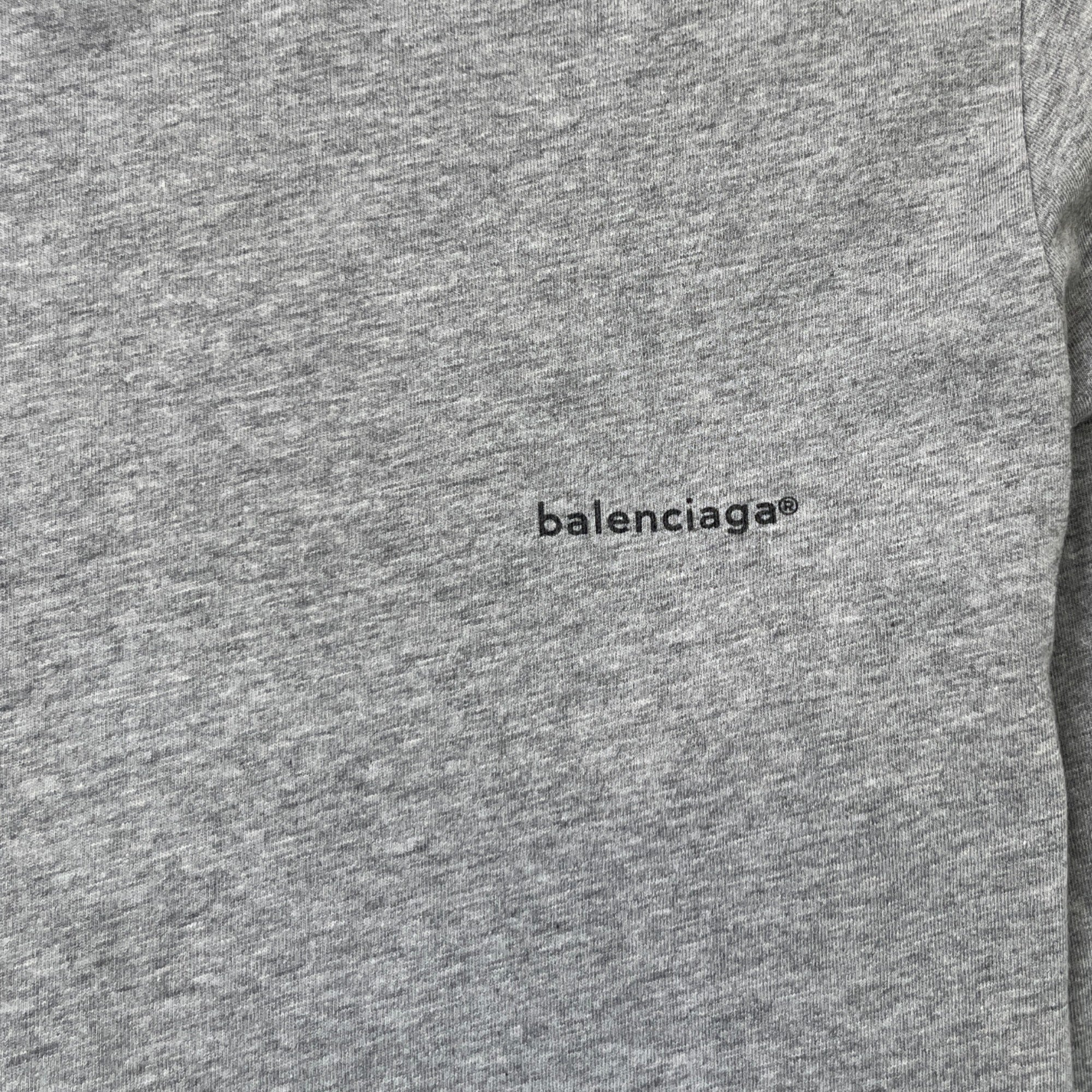 Men's Logo Print Long Sleeve T-Shirt Grey Size S