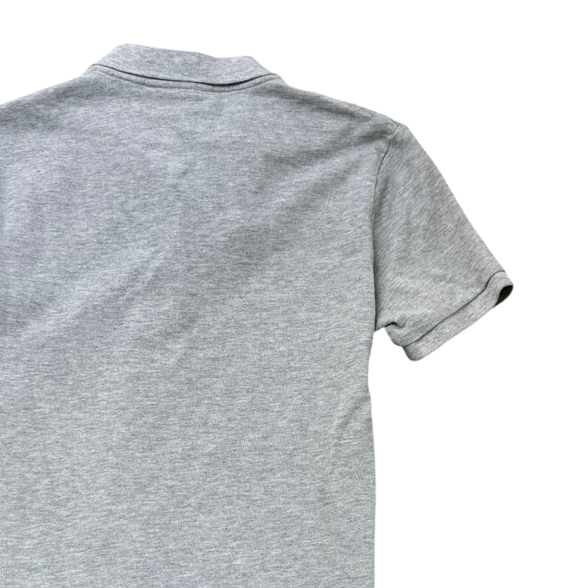 Men's Embroidered Logo Polo Shirt Grey Size XS