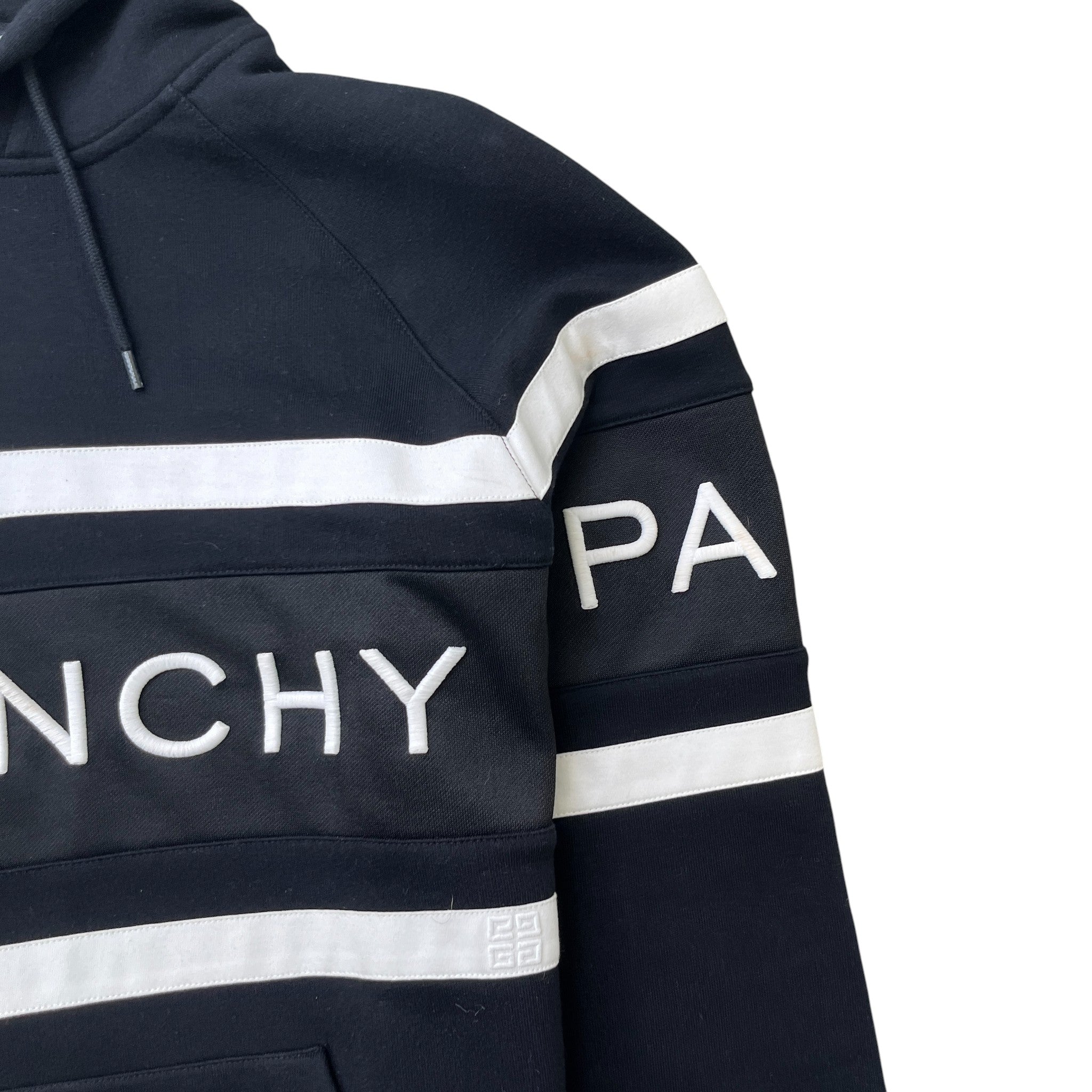 Men's Embroidered Logo Hoodie Black Size S