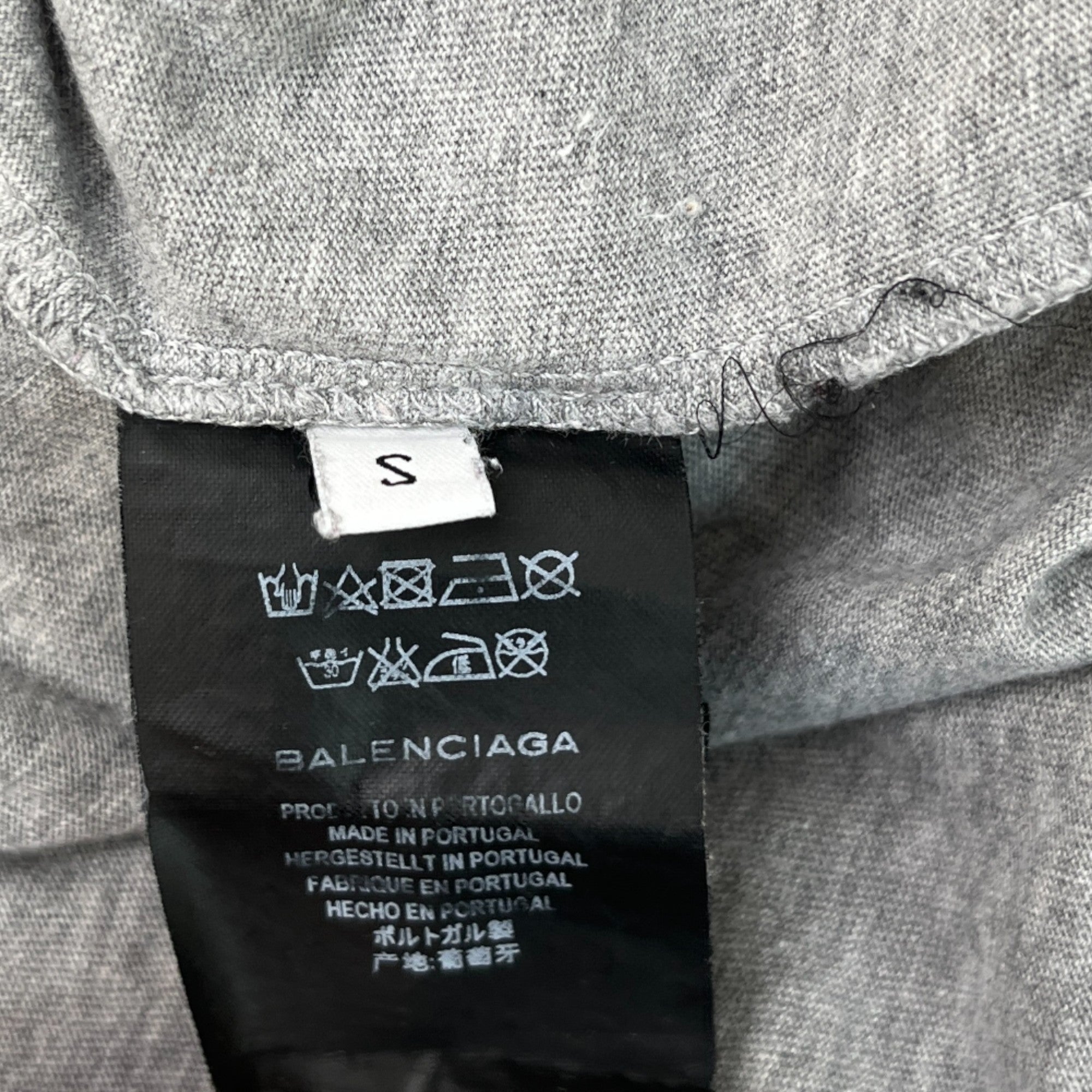 Men's Logo Print Long Sleeve T-Shirt Grey Size S