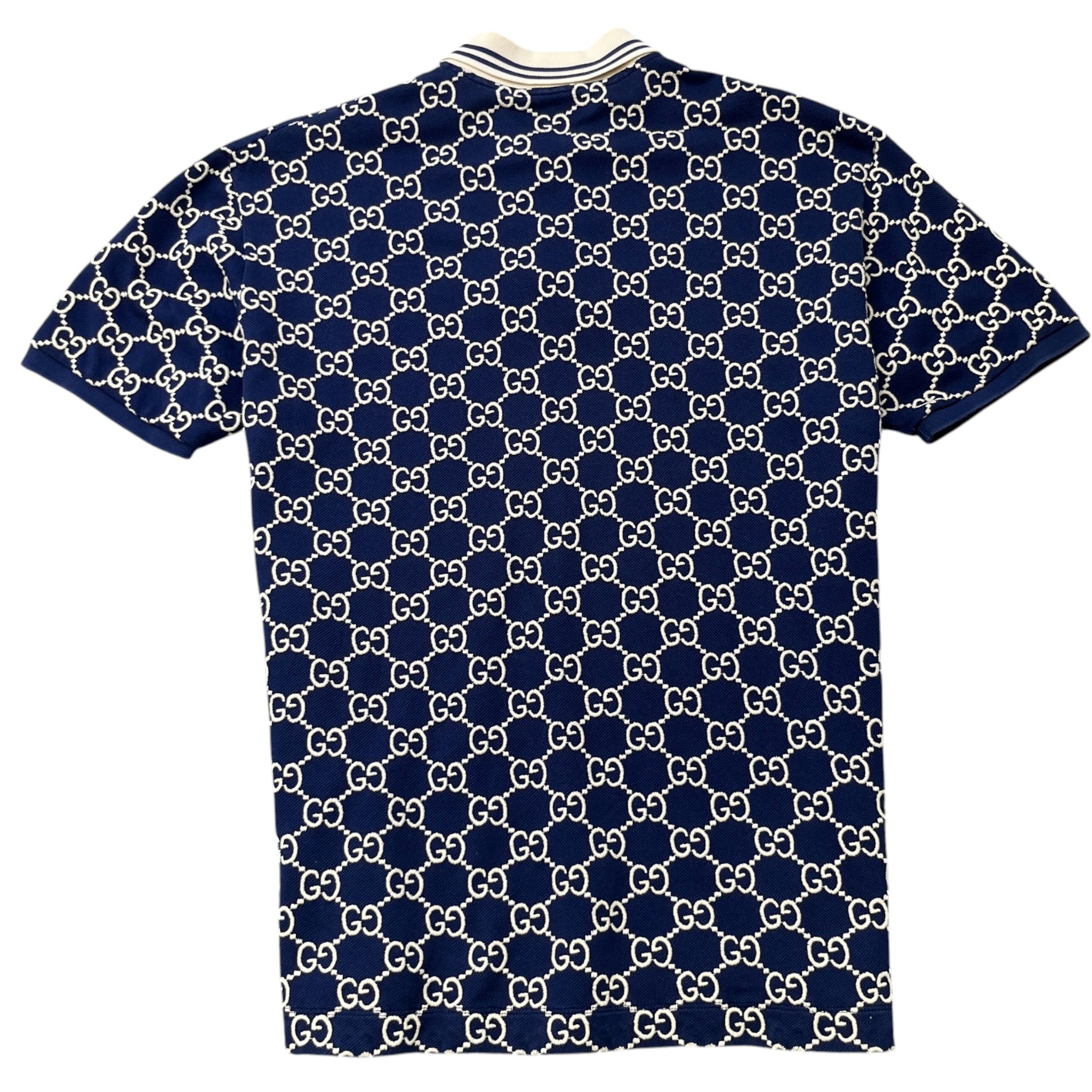 Men's Gg Monogram Polo Shirt Blue Size L