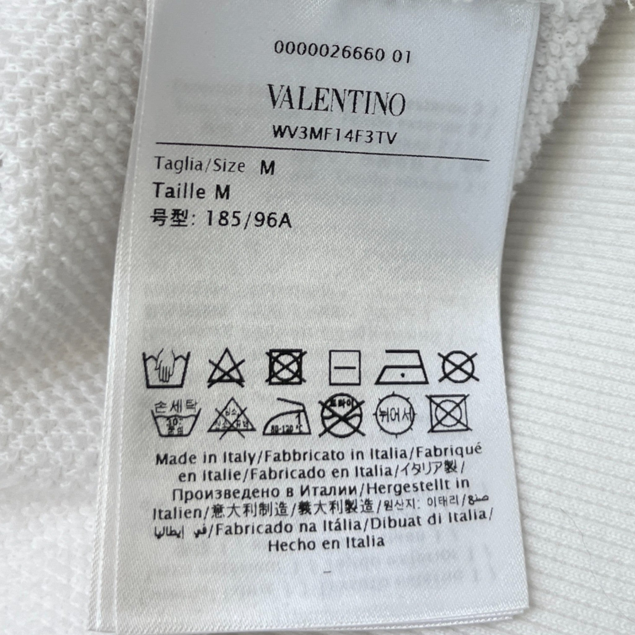 Men's Vltn Logo Print Hoodie White Size M