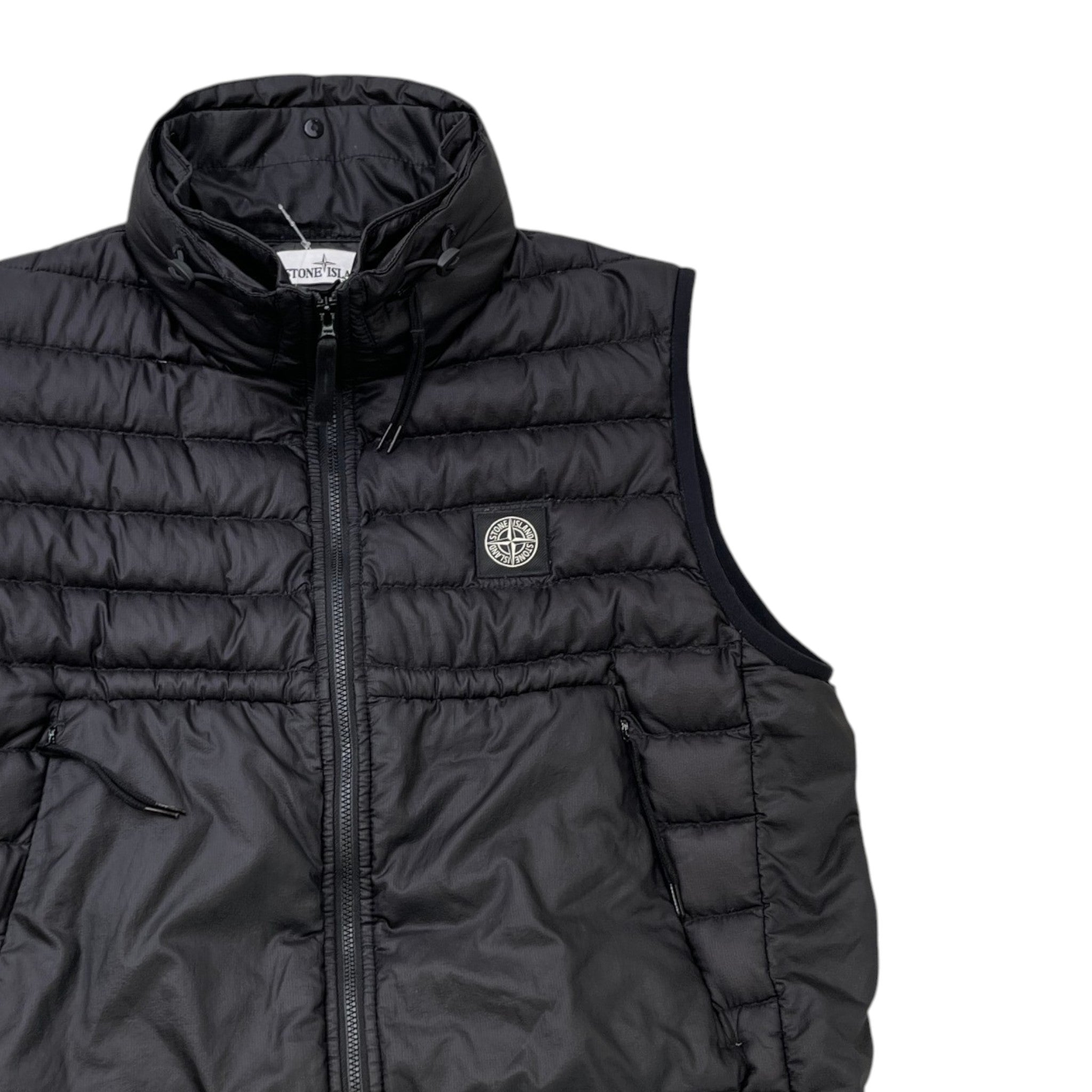 Men's Applique Logo Ripstop Gilet Black Size S