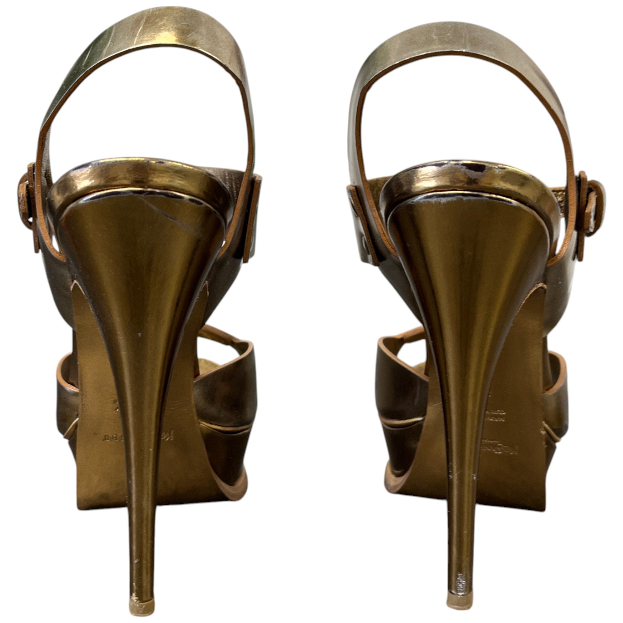 Women's Platform Slingback Heels Gold Size EU 37 / UK 4