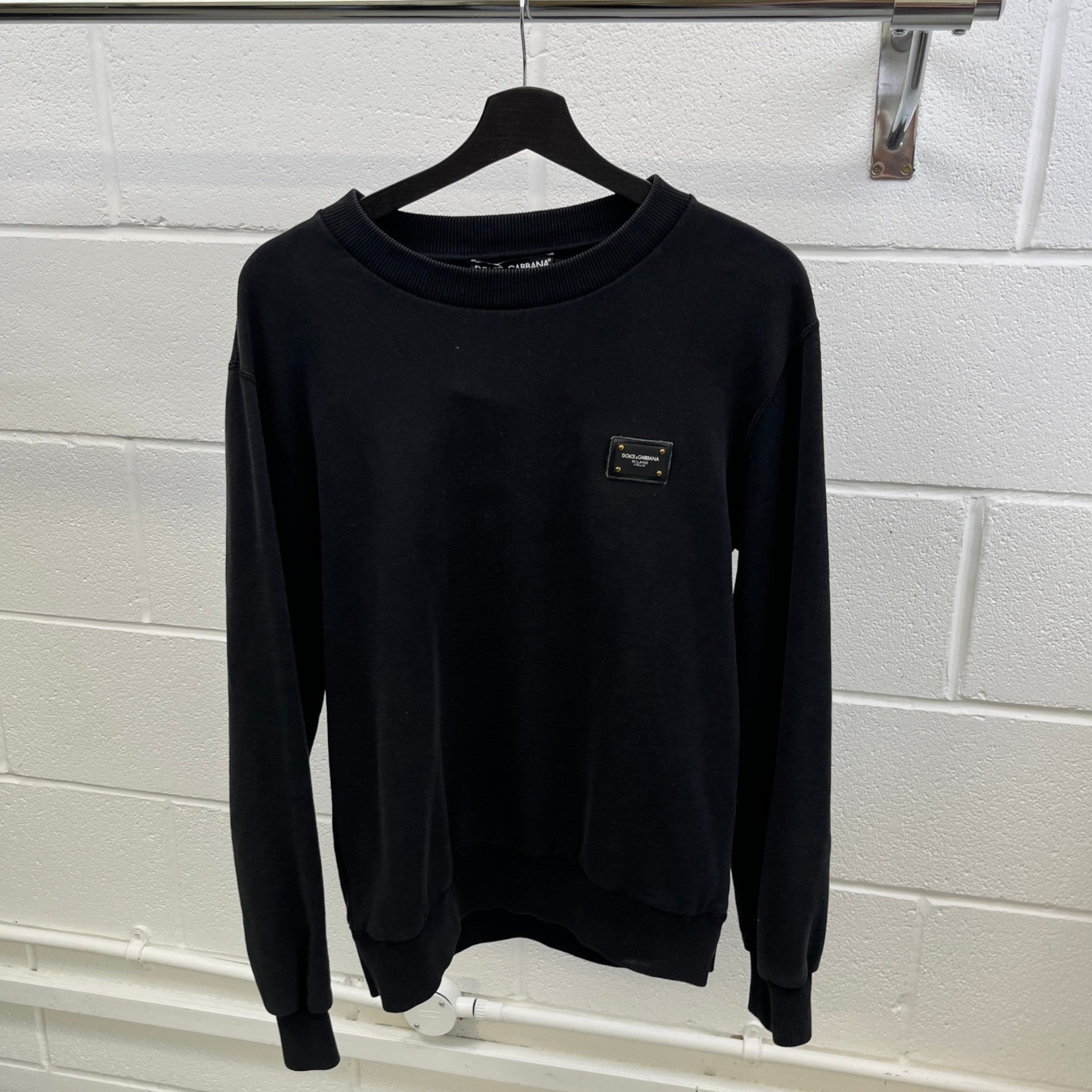 Men's Plaque Logo Sweatshirt Black Size IT 48 / UK M