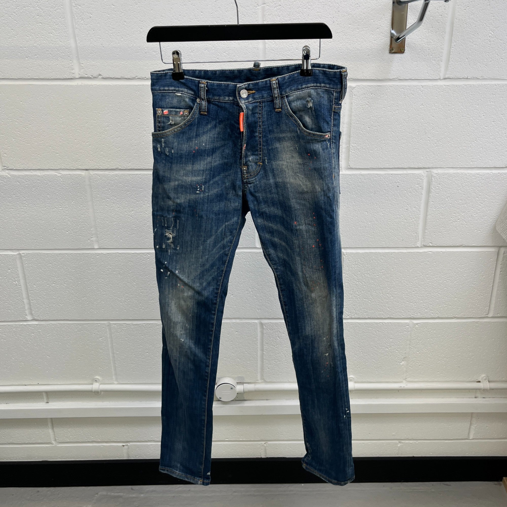 Men's Paint Splatter Jeans Blue Size IT 44 / UK 28