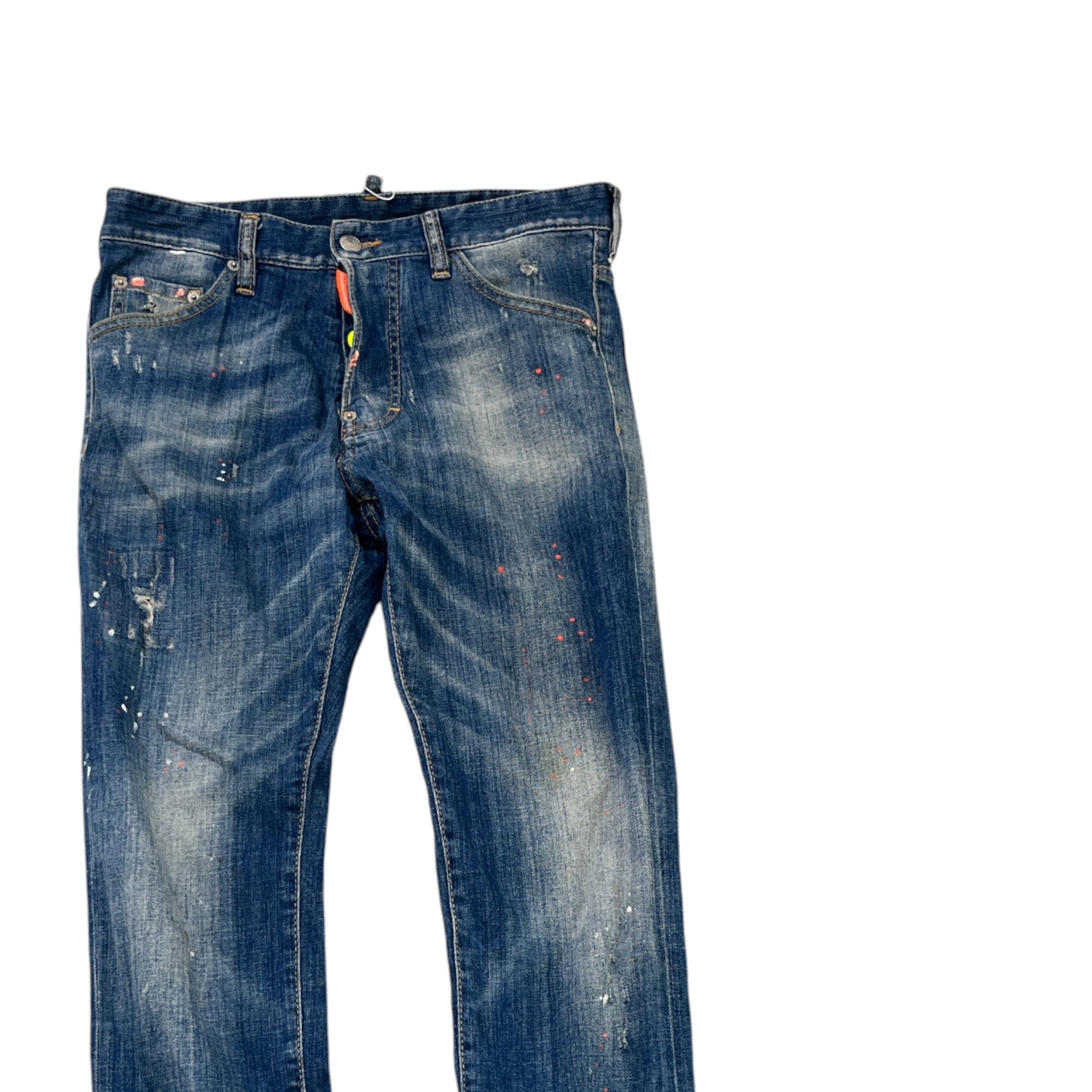 Men's Paint Splatter Jeans Blue Size IT 44 / UK 28