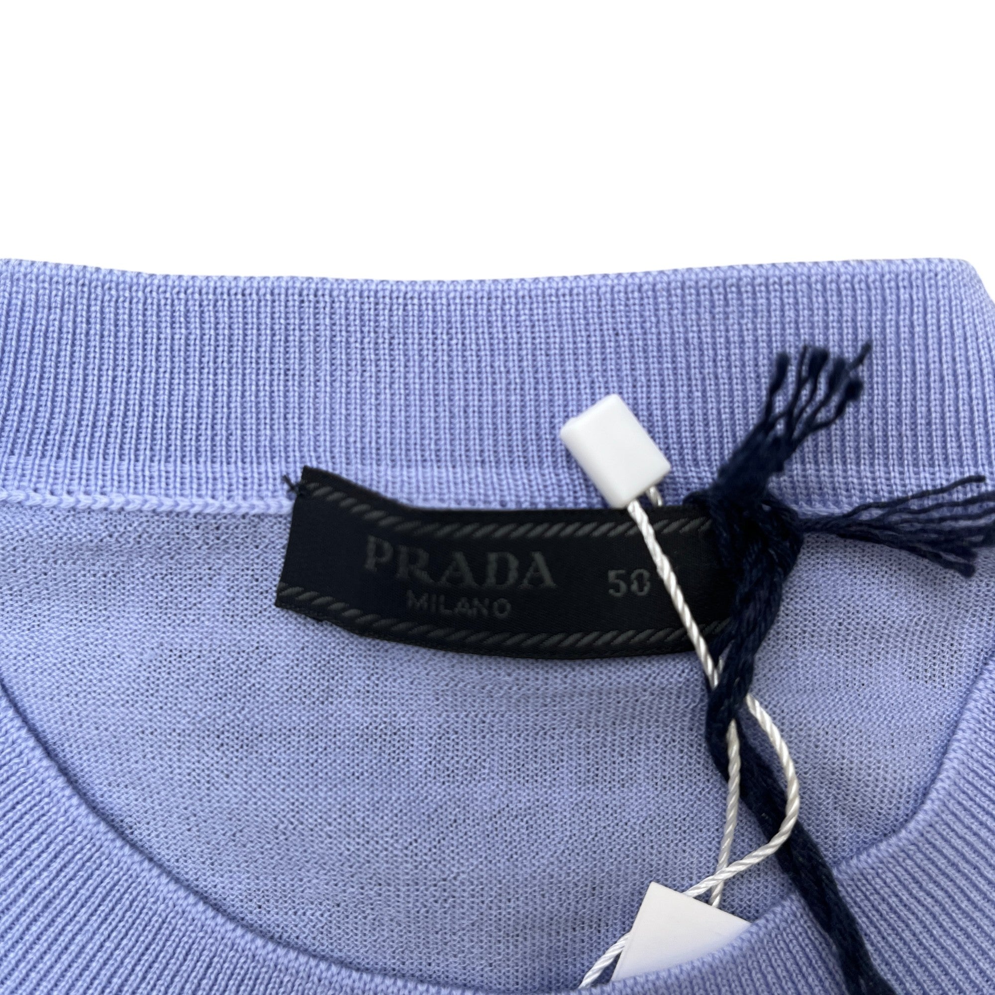 Men's Superfine Wool Embroidered Logo T-Shirt Blue Size IT 50 / UK L