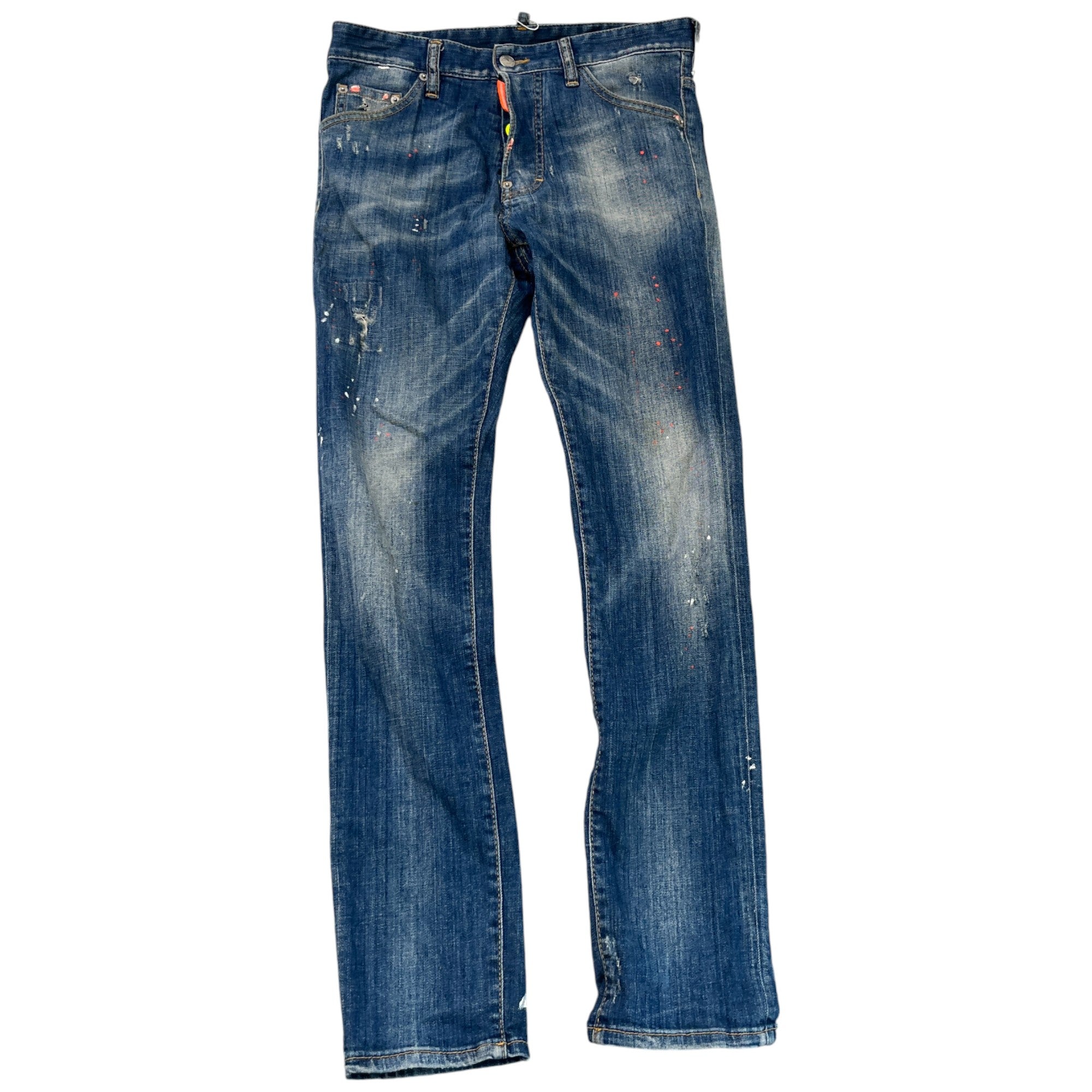 Men's Paint Splatter Jeans Blue Size IT 44 / UK 28