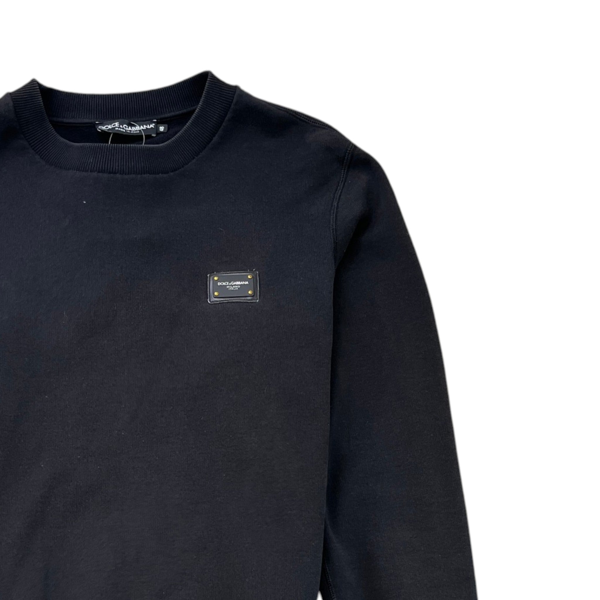 Men's Plaque Logo Sweatshirt Black Size IT 48 / UK M
