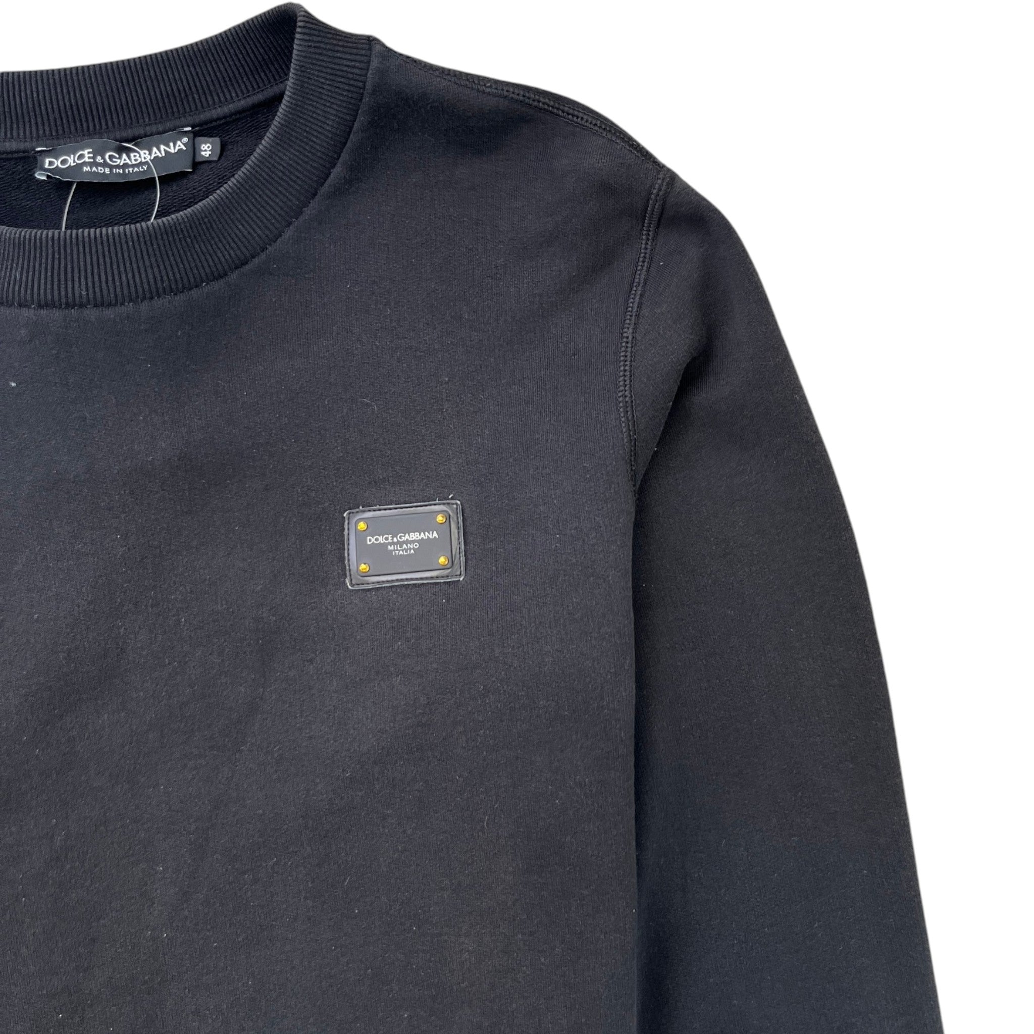 Men's Plaque Logo Sweatshirt Black Size IT 48 / UK M