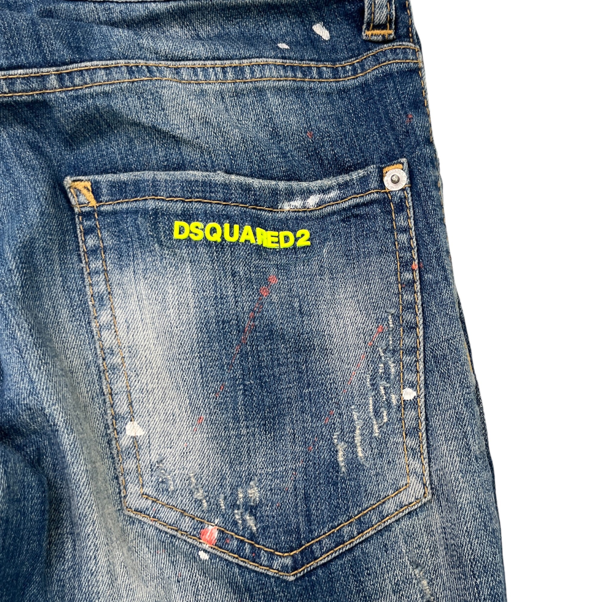 Men's Paint Splatter Jeans Blue Size IT 44 / UK 28