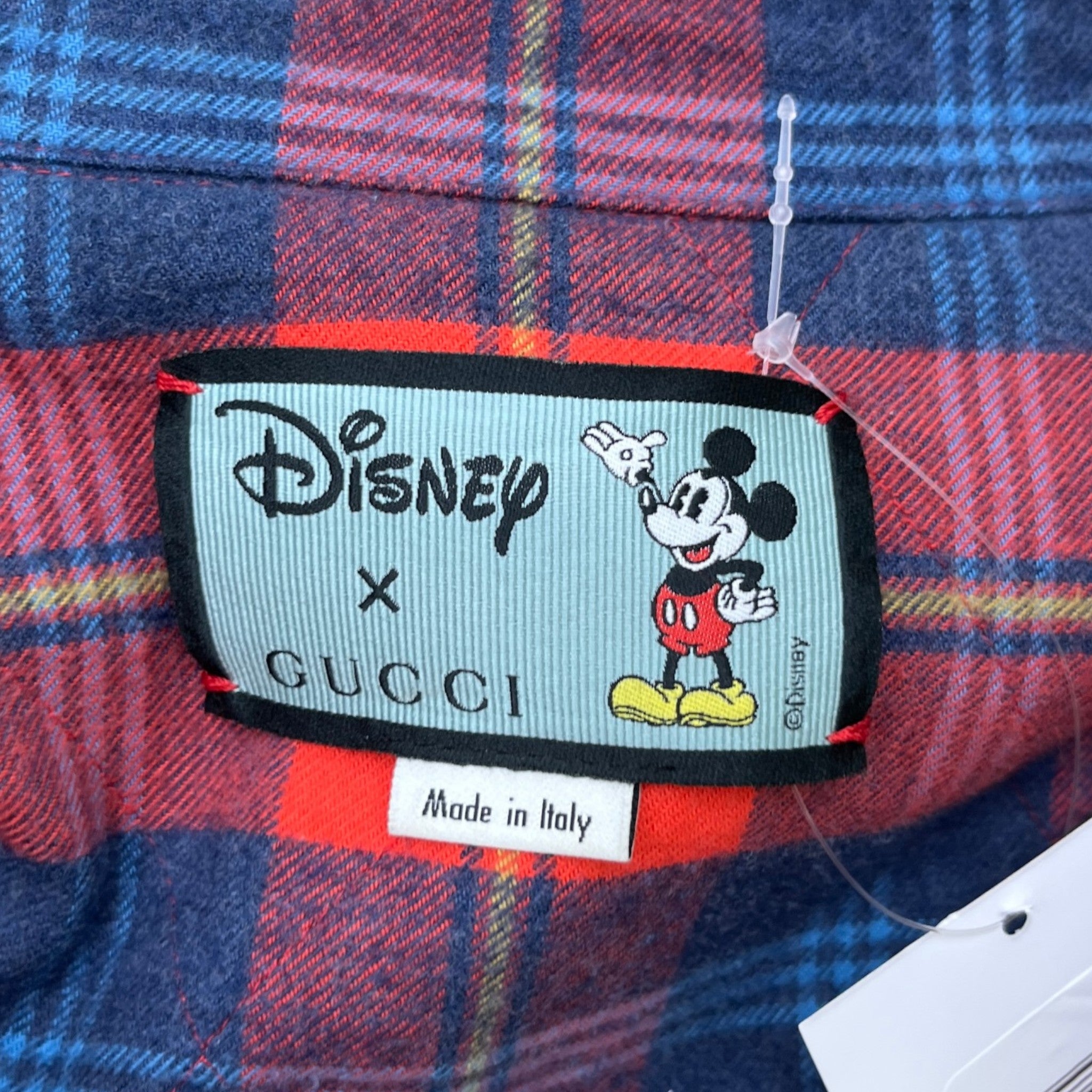 Men's X Disney Mickey Mouse Checkered Flannel Jacket Red Size IT 50 / L