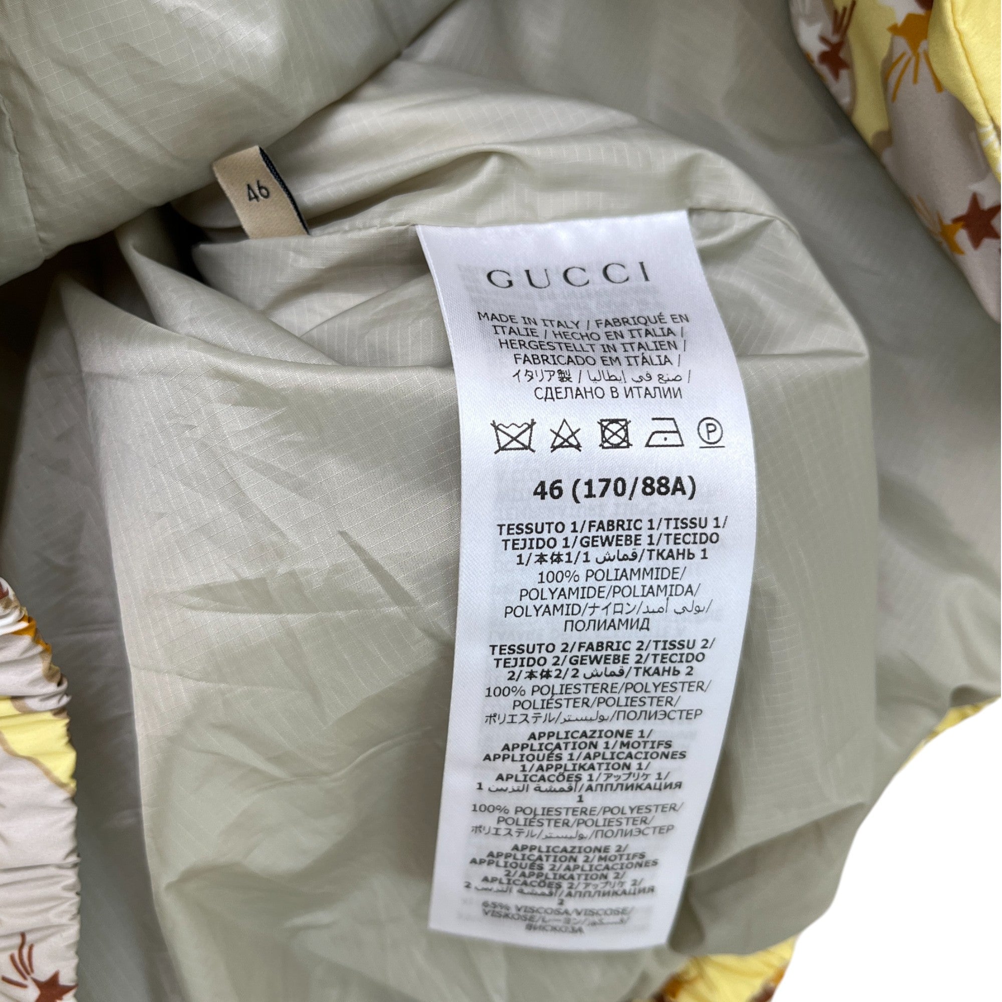 Men's Gg Patch Star Design Jacket Yellow Size IT 46 / S